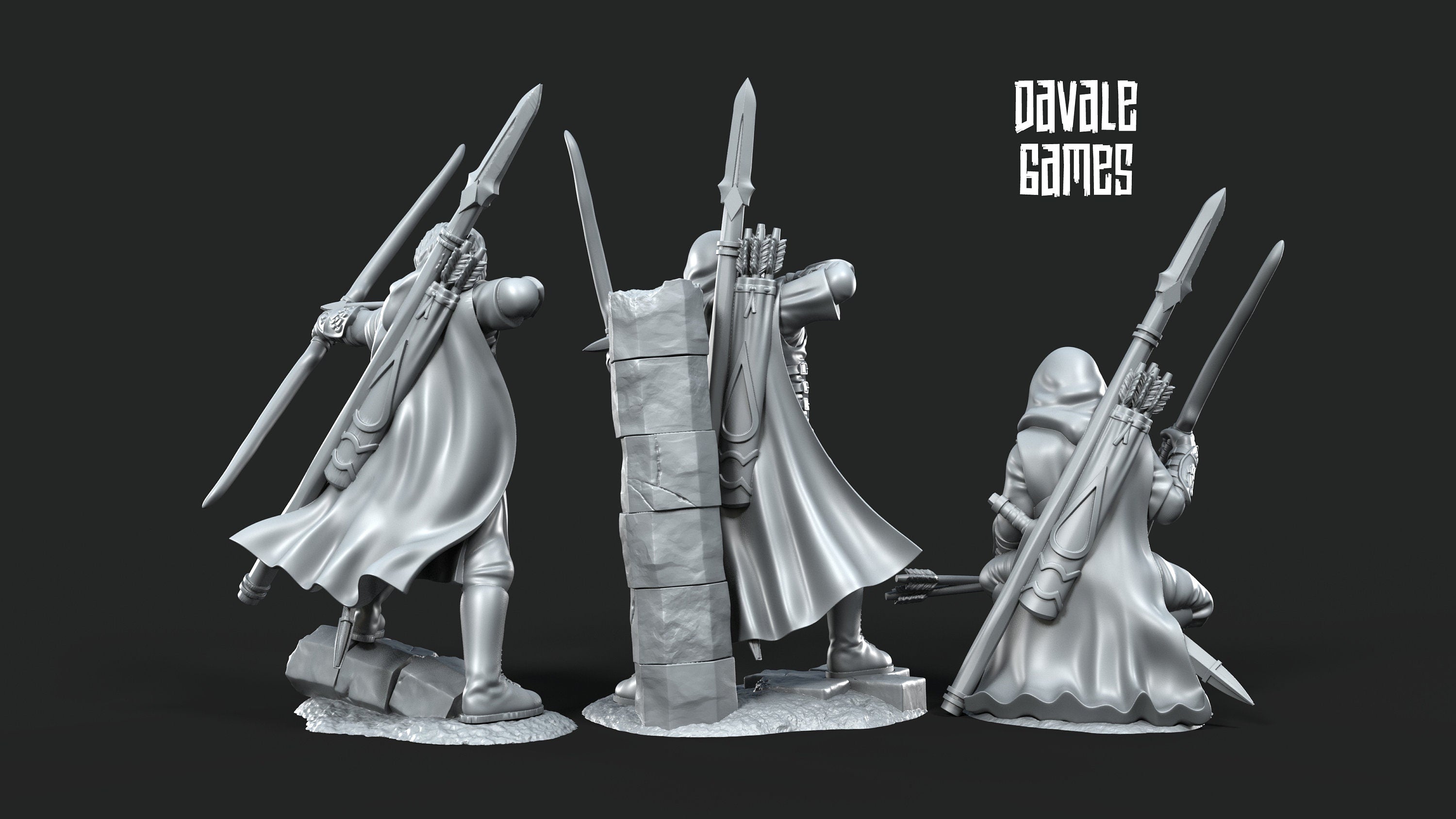 Gandor - Grey Castle Rangers, Protectors of the Shire, Dune Din, Bowmen, Scouts miniatures for wargame D&D, Lotr...