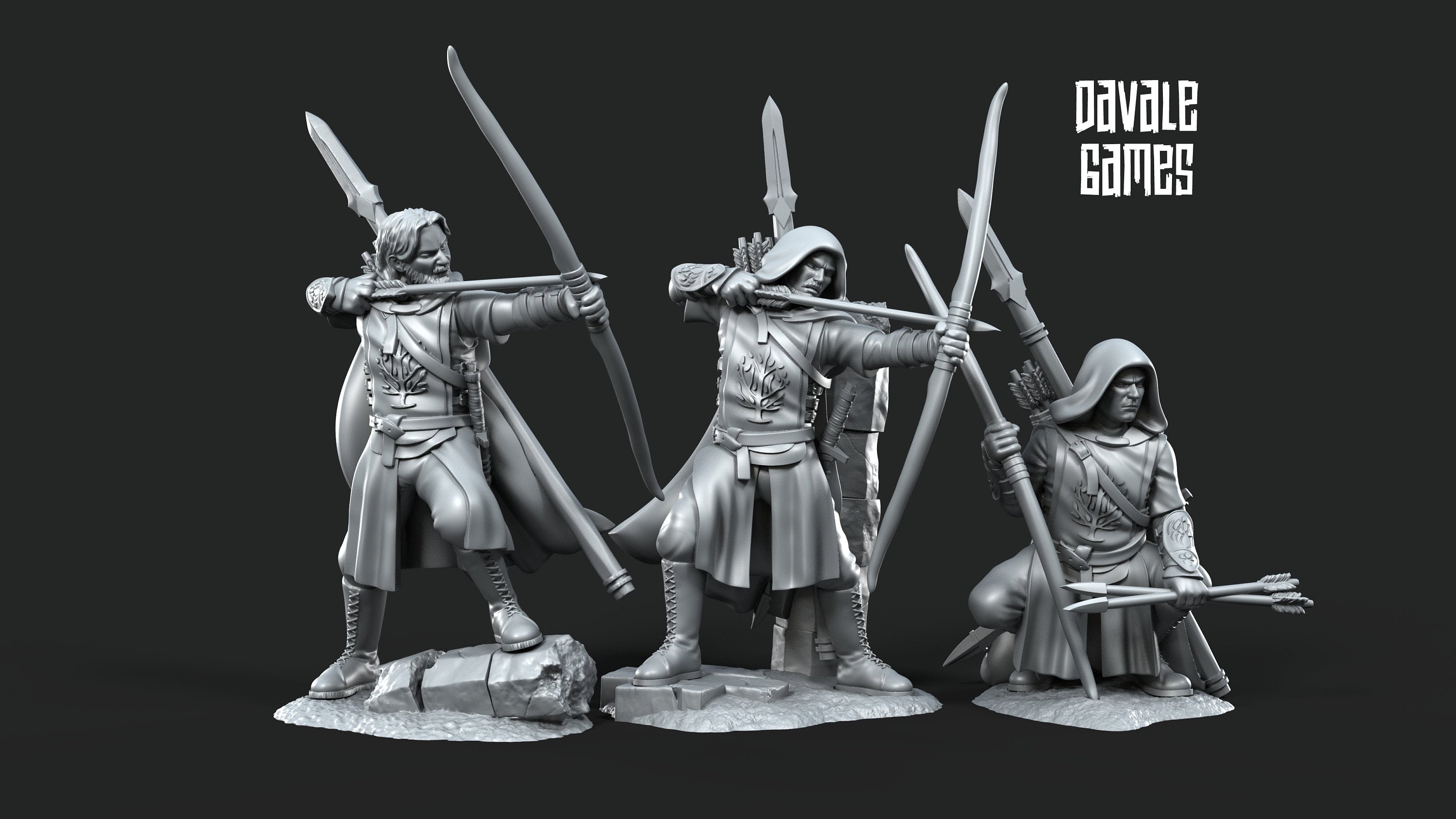 Gandor - Rangers of the North, Protectors of the Shire, Dune Din, Misty Mountains, Bowmen, Scouts miniatures for wargame D&D, Lotr...