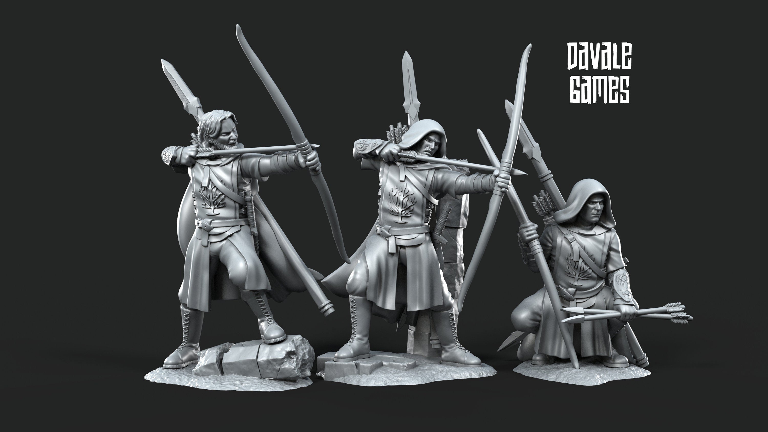 Gandor - Grey Castle Rangers, Protectors of the Shire, Dune Din, Bowmen, Scouts miniatures for wargame D&D, Lotr...