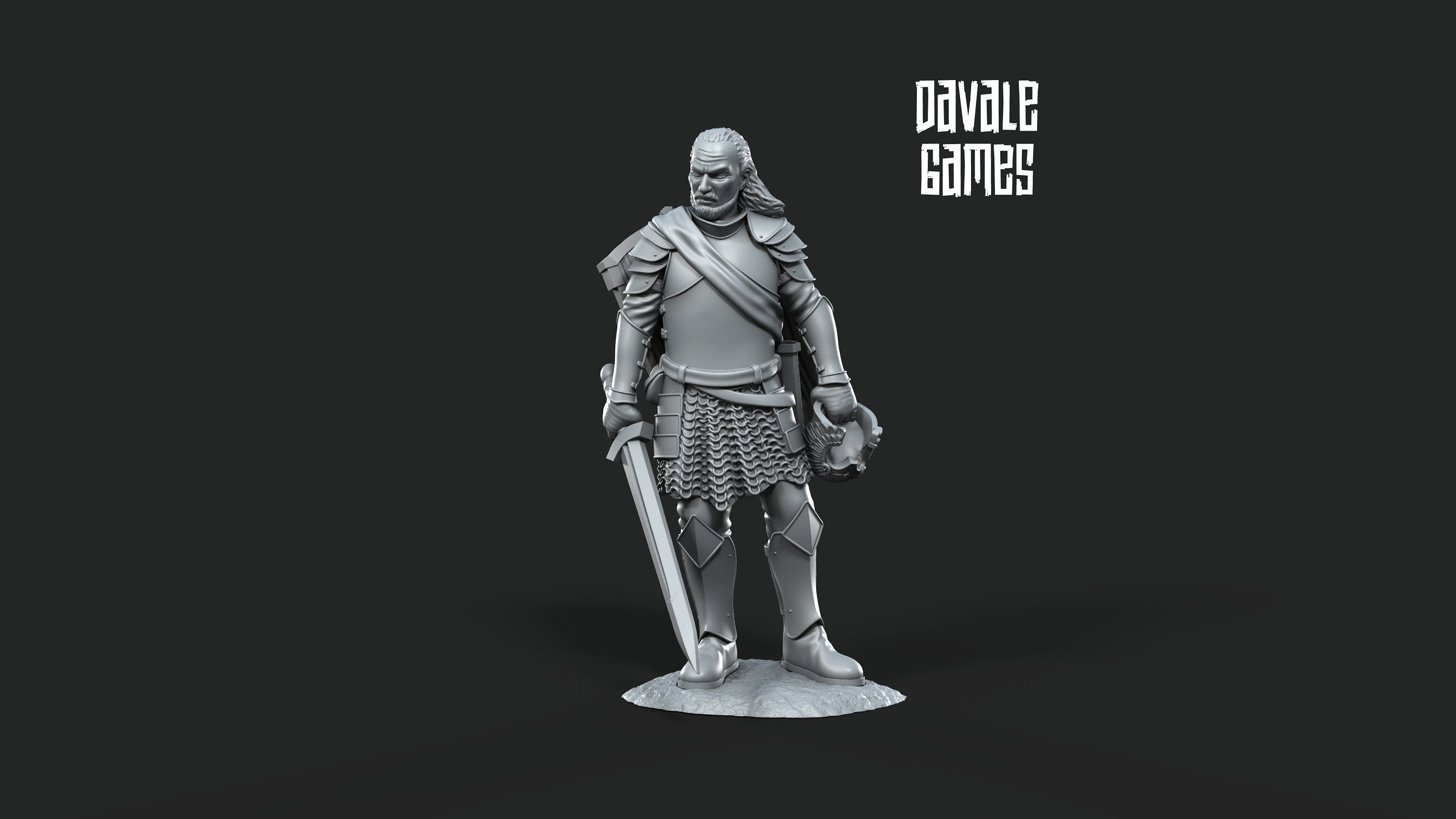 Gandor - Veteran Grey Castle Captain V1, Protectors of the Shire, Dune Din, Bowmen, Scouts miniatures for wargame D&D, Lotr...