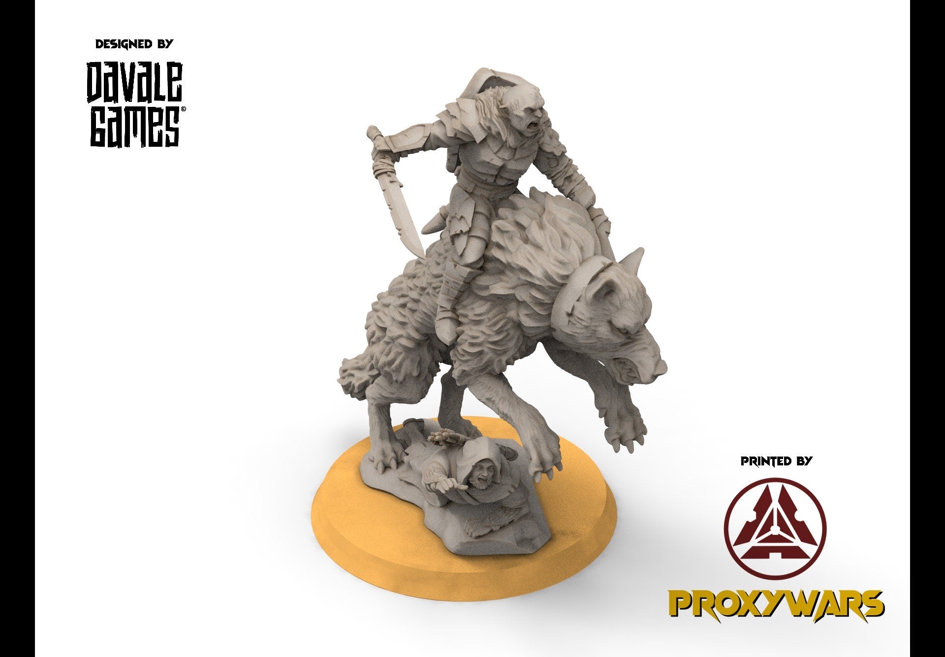 Orc horde - Dark Mage on Wyvern, Orc warriors warband, Davale, Middle rings miniatures pour wargame D&D, SDA...