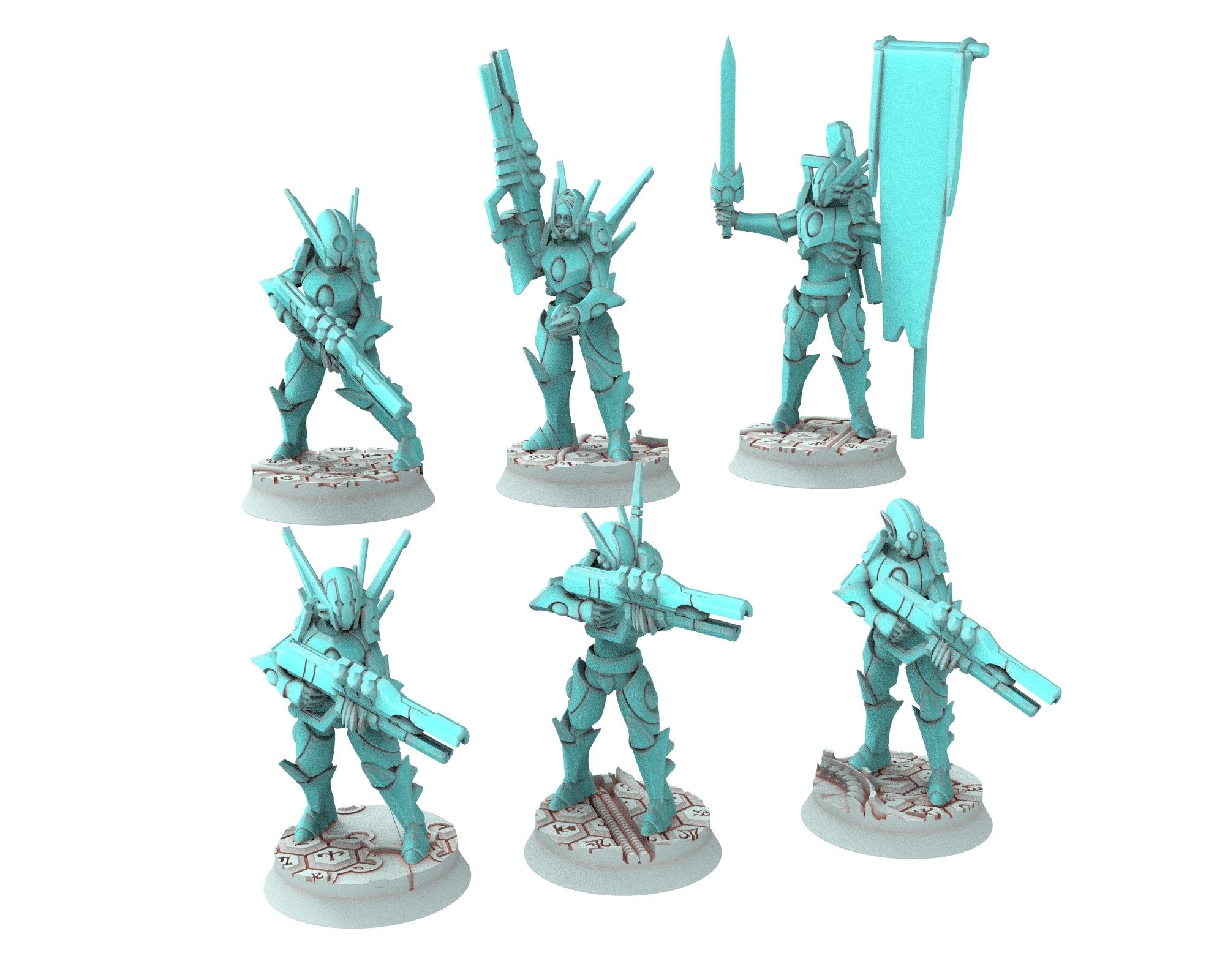 Space Elves - x10 Tech Elves starter bundle modular miniature - Tech Elves Edge Miniatures, The Cursed Dimension