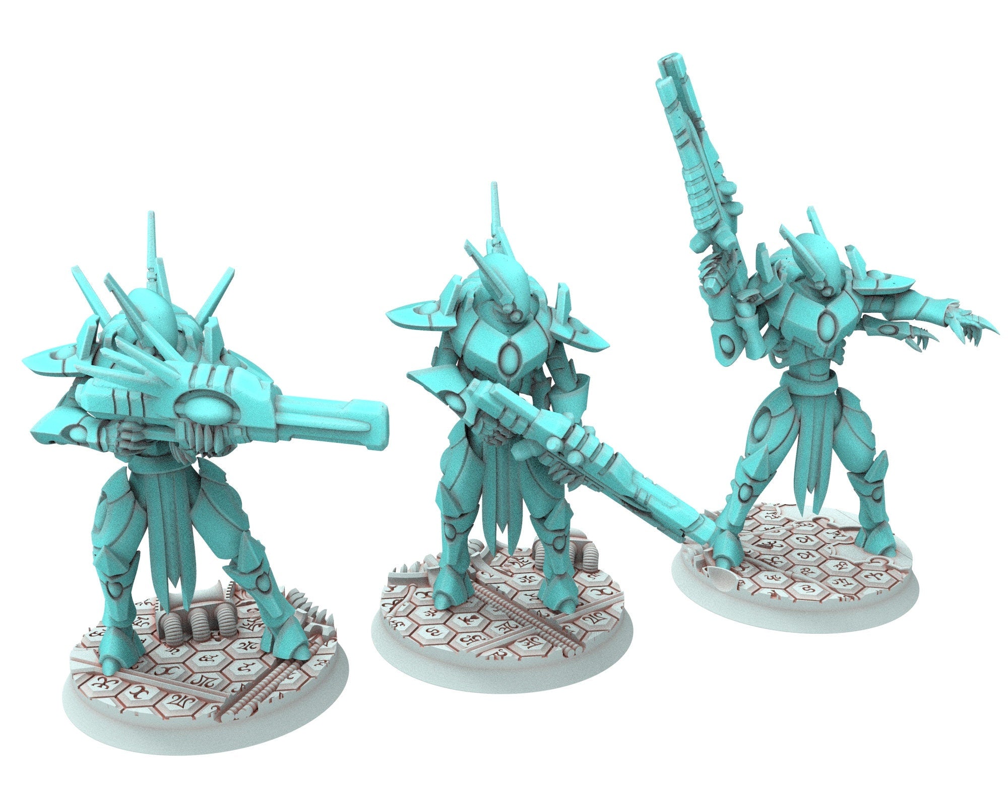 Space Elves - x6 Warriors modular miniature - Tech Elves Edge Miniatures, The Cursed Dimension