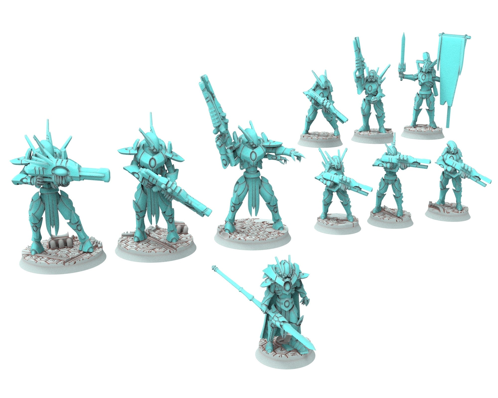 Space Elves - x10 Tech Elves starter bundle modular miniature - Tech Elves Edge Miniatures, The Cursed Dimension