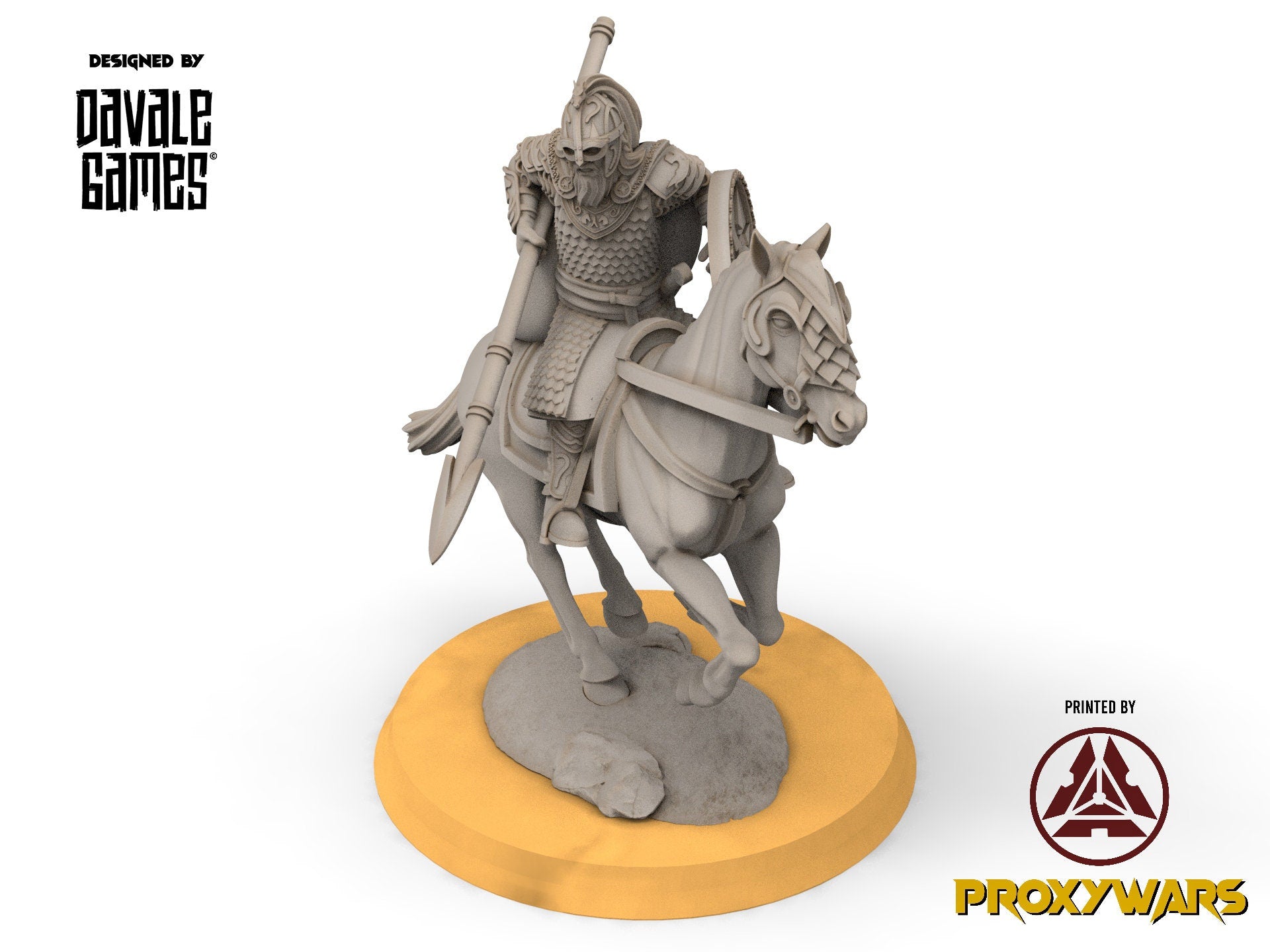 Rohan - 3x West Human Royal Guard Mounted, the Horse-lords, rider of the mark, Davale, minis for wargame D&D, Lotr...