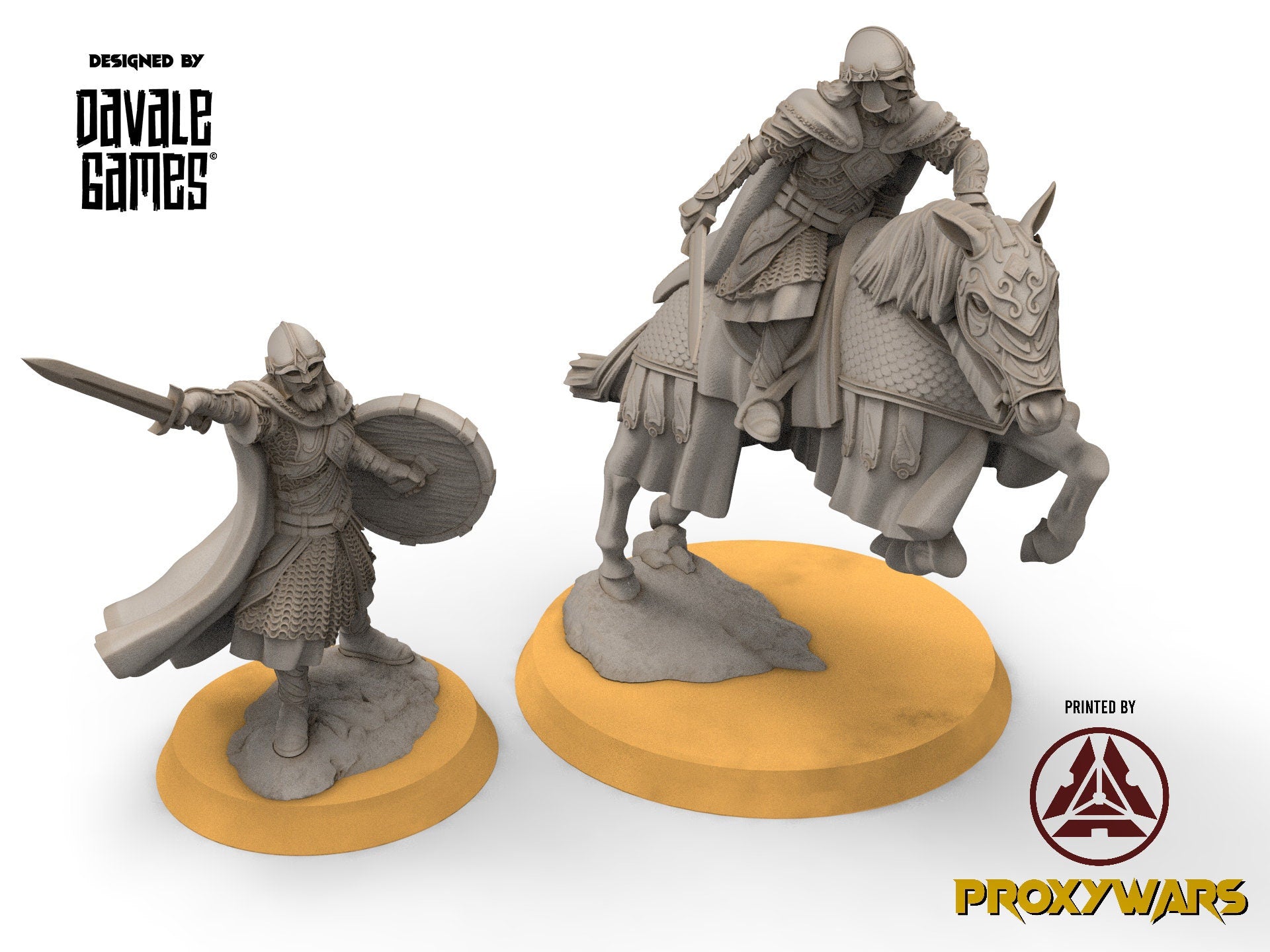 Rohan - West Humans Comissary foot and mounted, the Horse-lords, rider of the mark, minis for wargame D&D, Lotr...