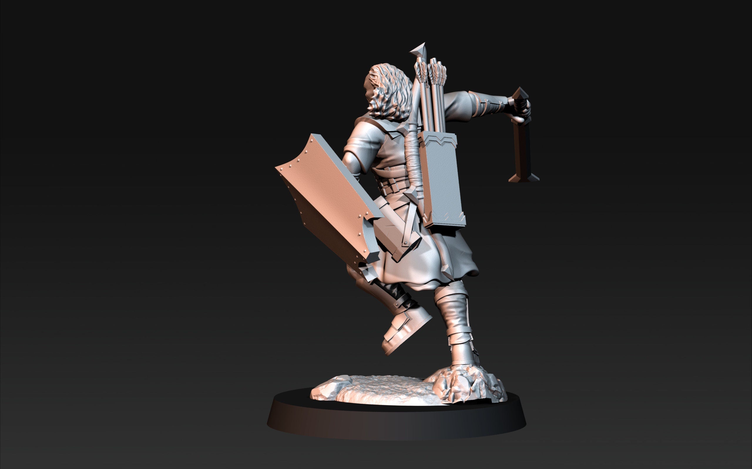 Orc horde - x1 Outrider blood handed Main Captain, Orc warriors warband, Davale, Middle rings miniatures pour wargame D&D, SDA...