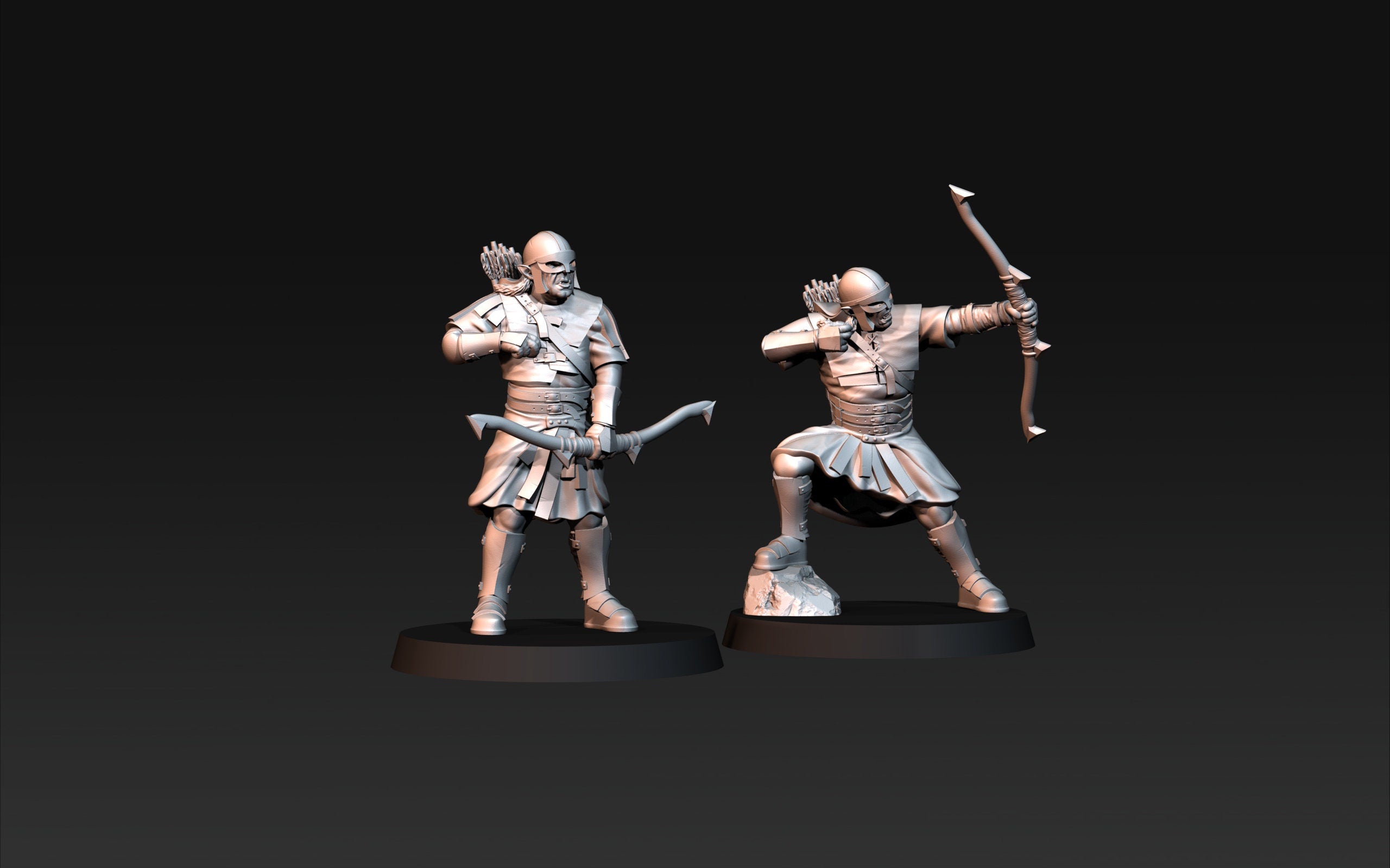 Orc horde - x4 Outriders blood handed orcs With Bow, Orc warriors warband, Davale, Middle rings miniatures pour wargame D&D, SDA...