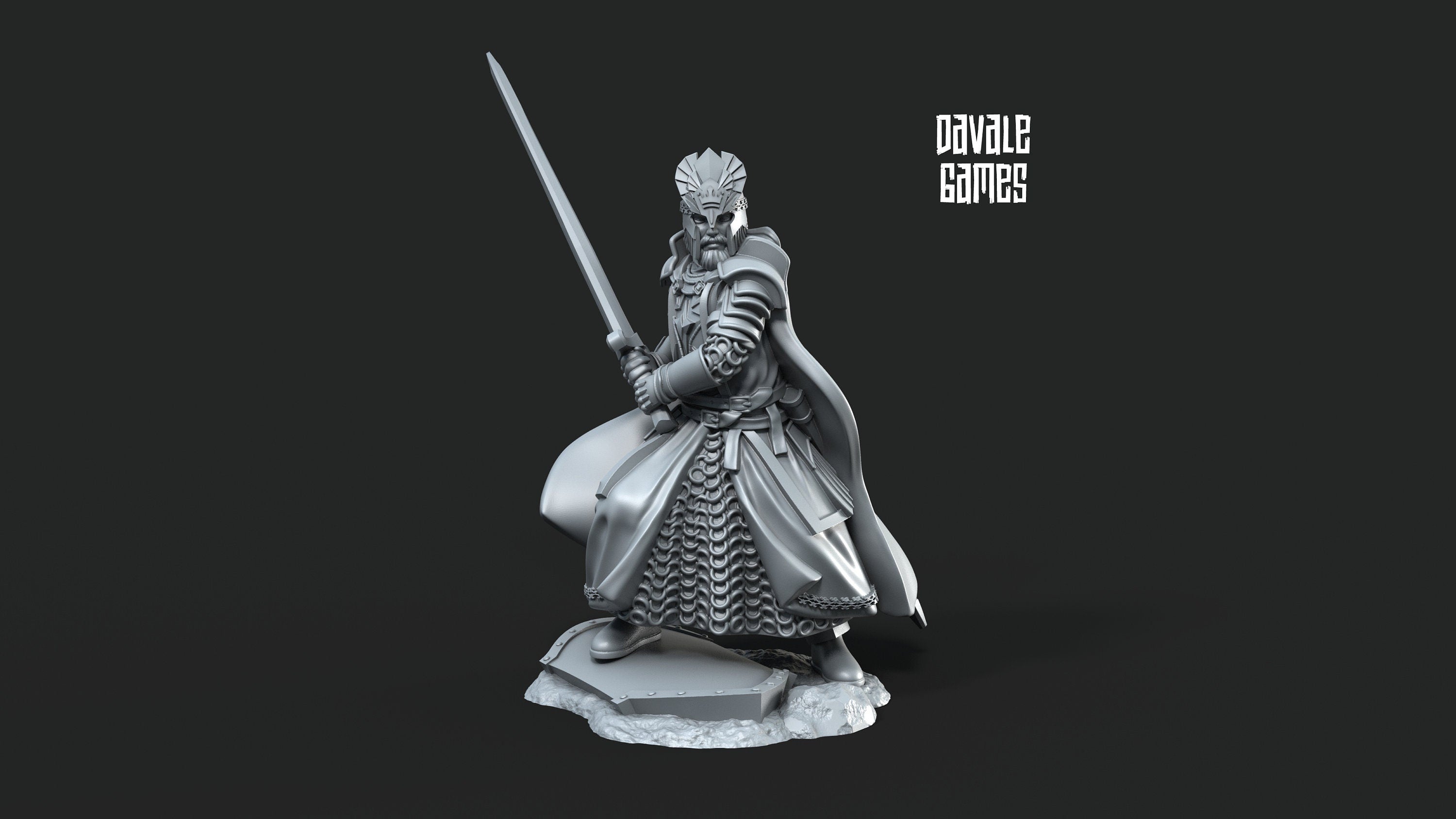 Gandor - High Human King, minis for wargame D&D, SDA...