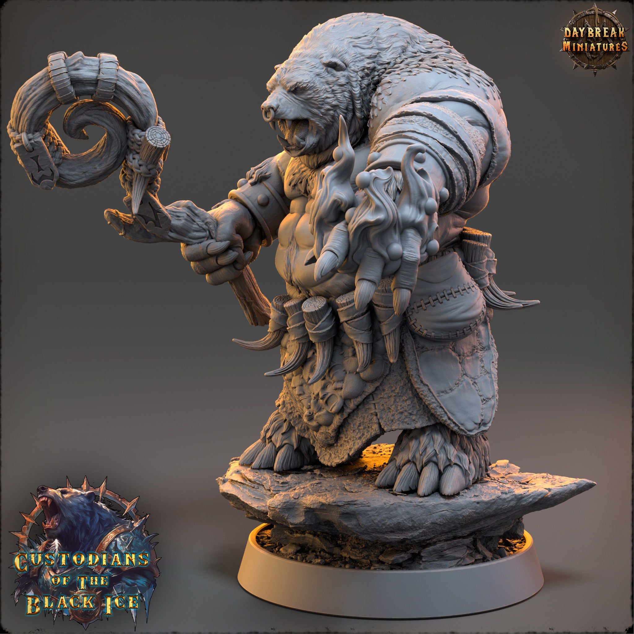 Custodians of The Black Ice - Ezekiel Swirl, quest for glory, DayBreak Miniatures, for Wargames, Dungeons & Dragons TTRPG