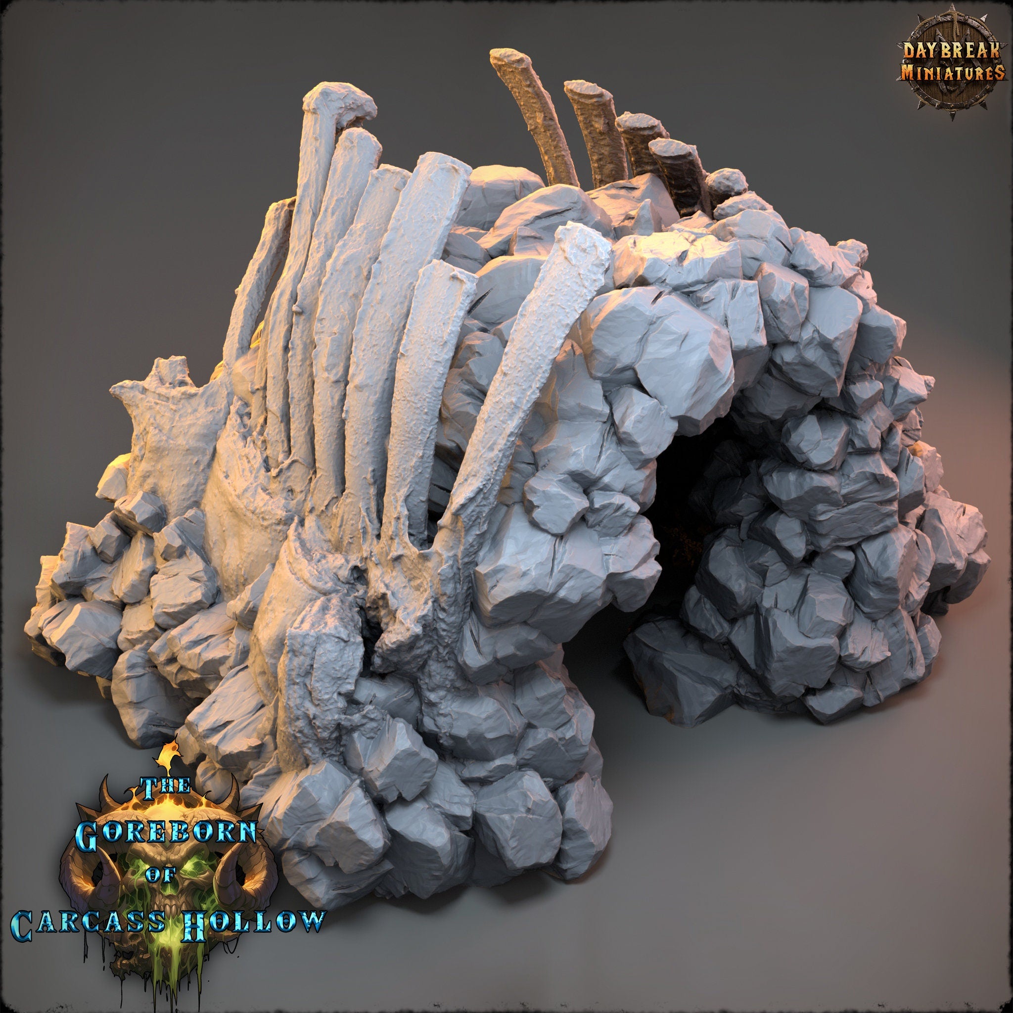 The Goreborn of Carcass Hollow - Bone Grotto, quest for glory, DayBreak Miniatures, for Wargames, Dungeons & Dragons TTRPG