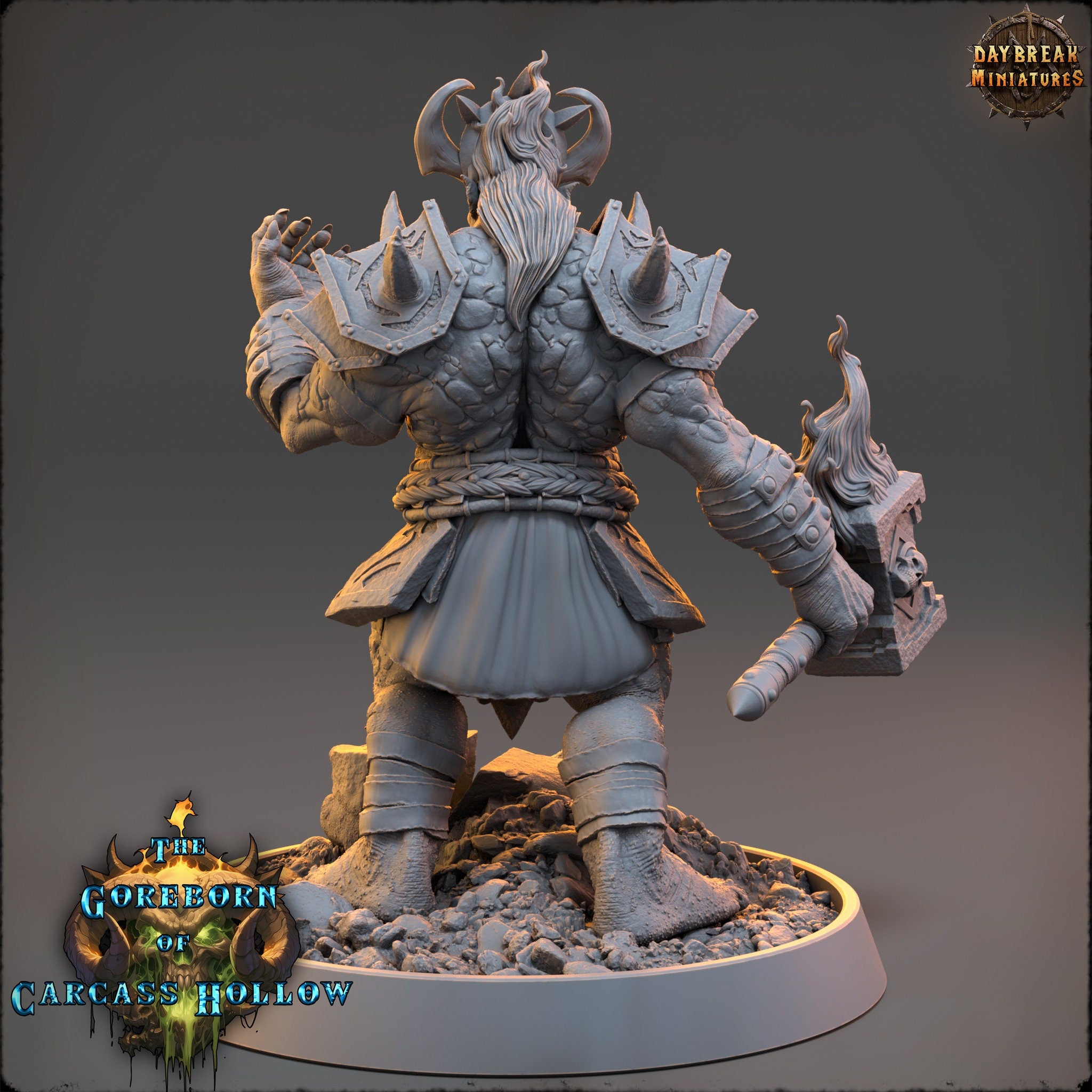 The Goreborn of Carcass Hollow - General Raxar Boneharrow, quest for glory, DayBreak Miniatures, for Wargames, Dungeons & Dragons TTRPG