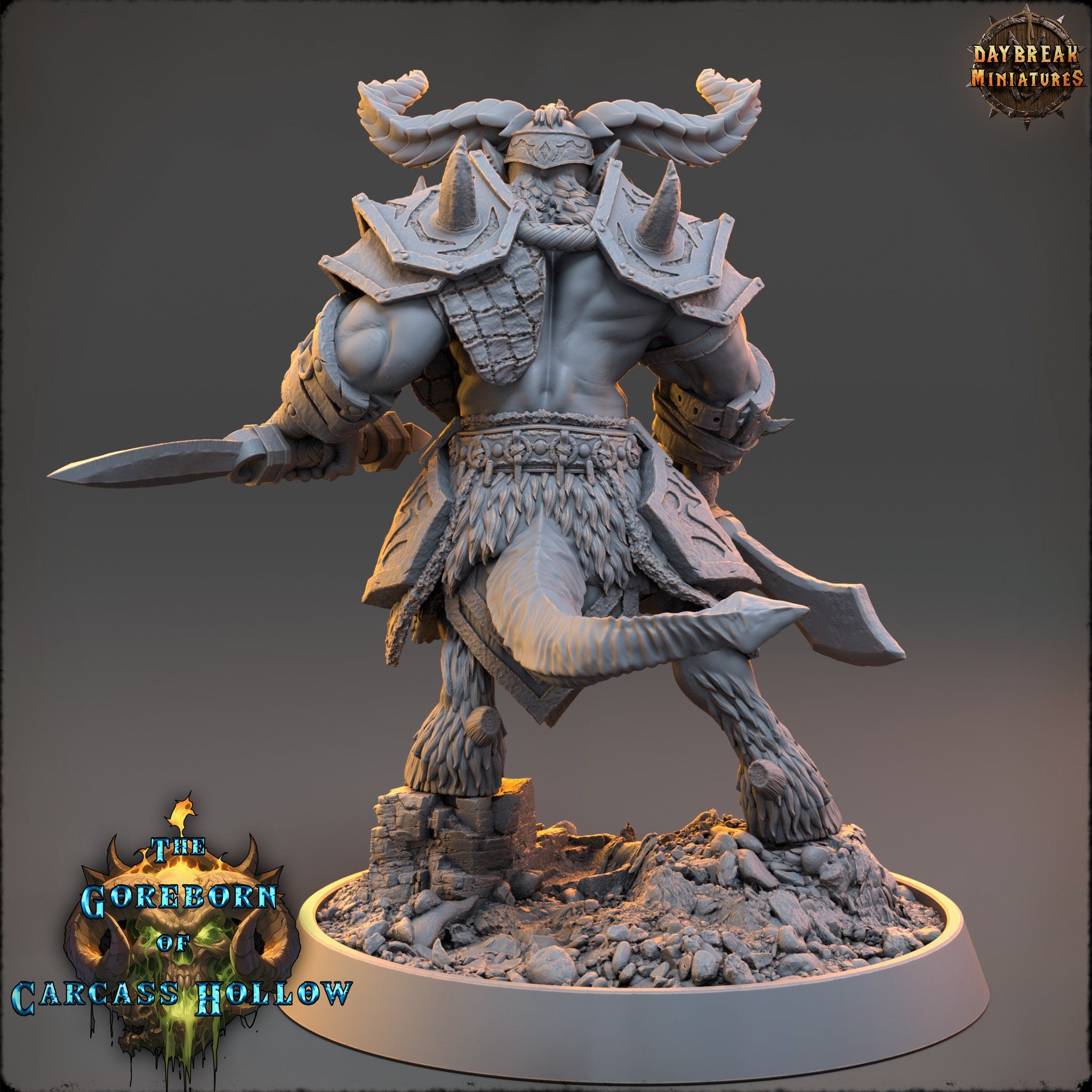 The Goreborn of Carcass Hollow - Krythar Maelkor, quest for glory, DayBreak Miniatures, for Wargames, Dungeons & Dragons TTRPG