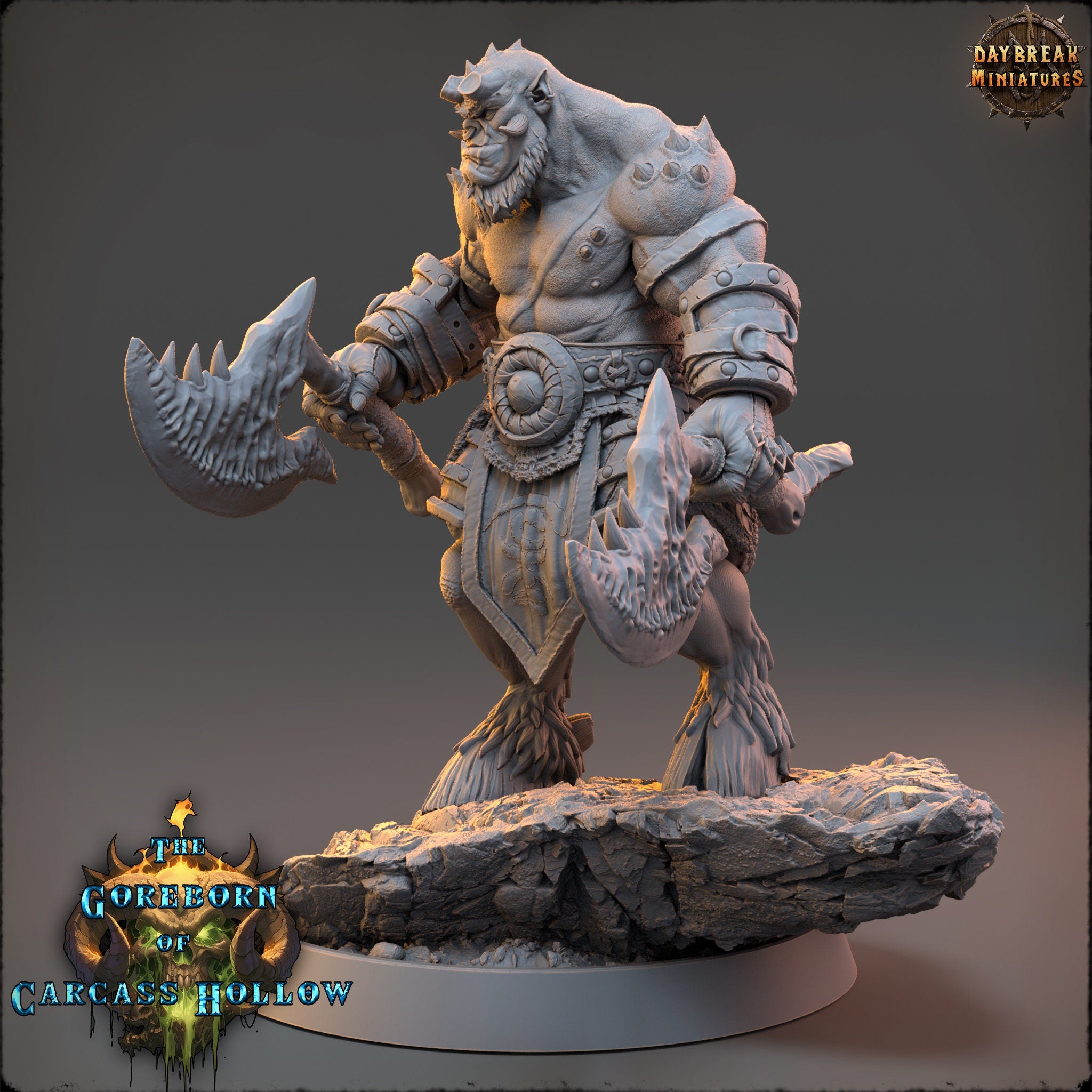 The Goreborn of Carcass Hollow - Thalrak Rynor, quest for glory, DayBreak Miniatures, for Wargames, Dungeons & Dragons TTRPG