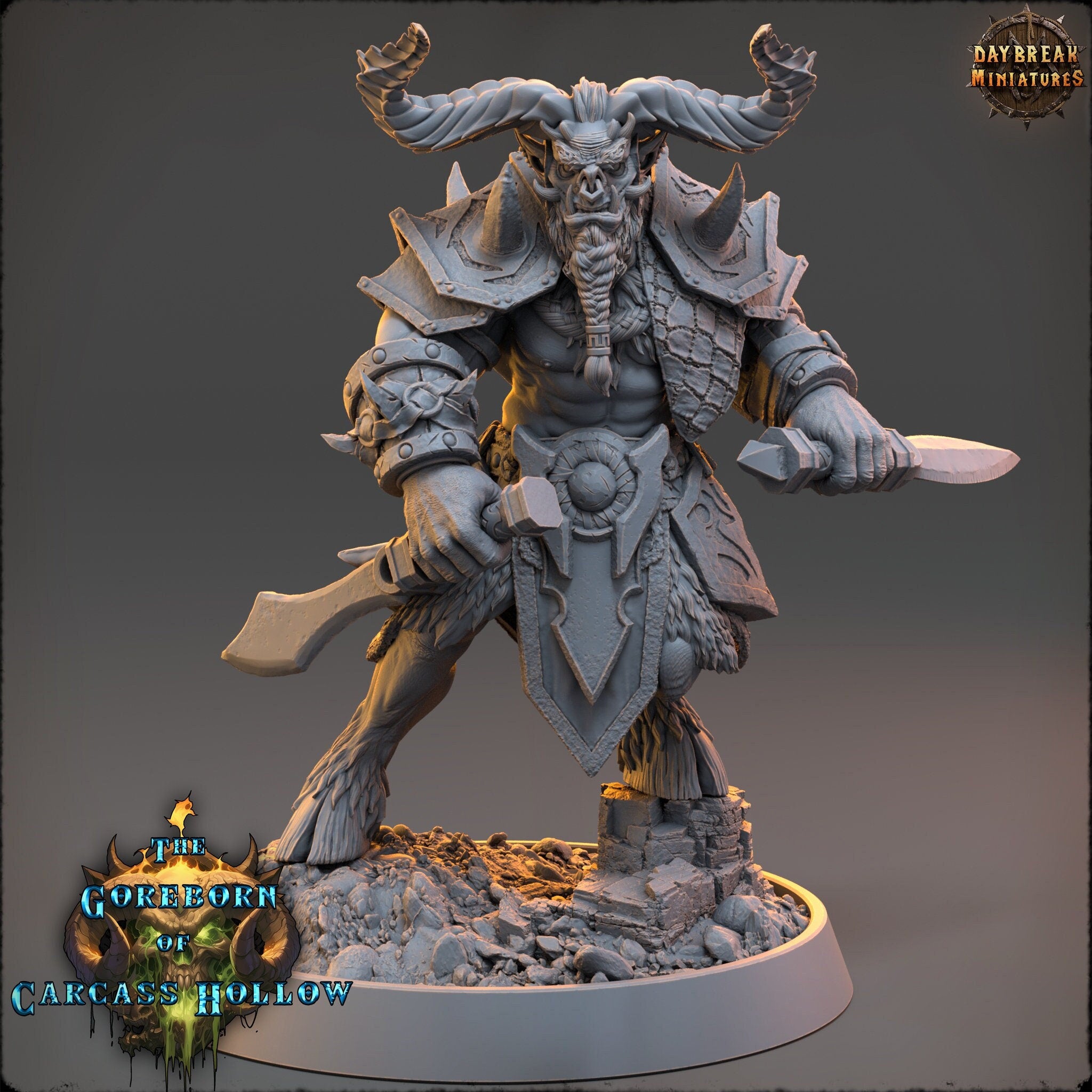 The Goreborn of Carcass Hollow - Krythar Maelkor, quest for glory, DayBreak Miniatures, for Wargames, Dungeons & Dragons TTRPG