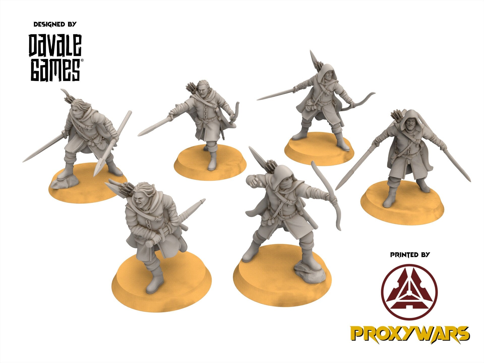 Ornor - x7 North rangers on foot, Protectors of the Shire, Dune Din, Merbury, Bowmen, Scouts miniatures for wargame D&D, Lotr...