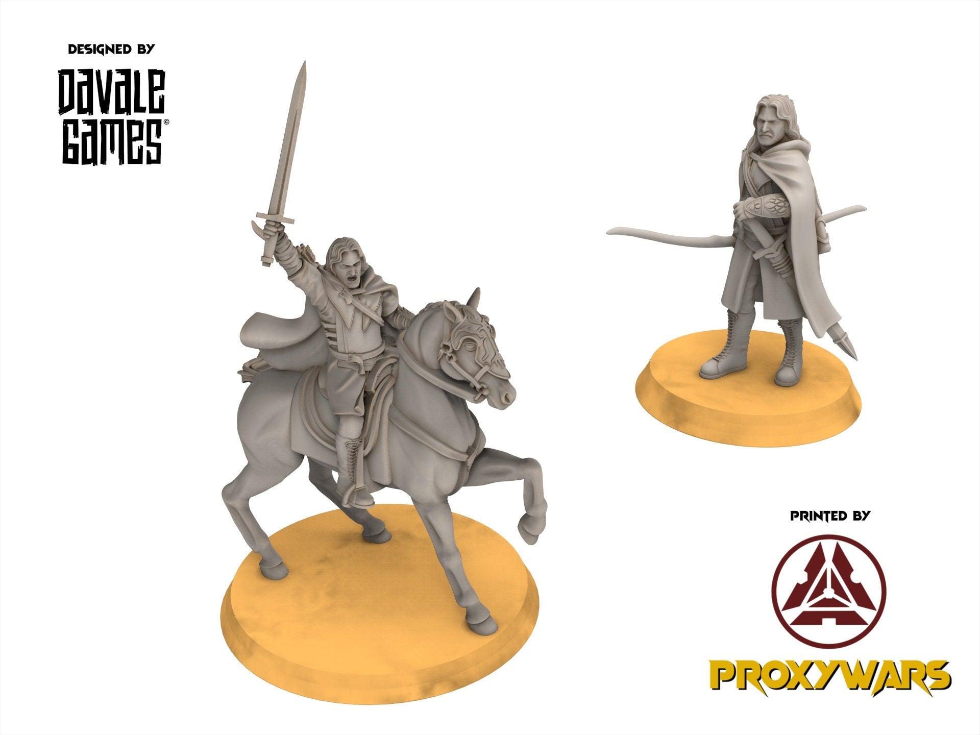 Gandor - Captain of the Grey Castle, Protectors of the Shire, Dune Din, Bowmen, Scouts miniatures for wargame D&D, Lotr...