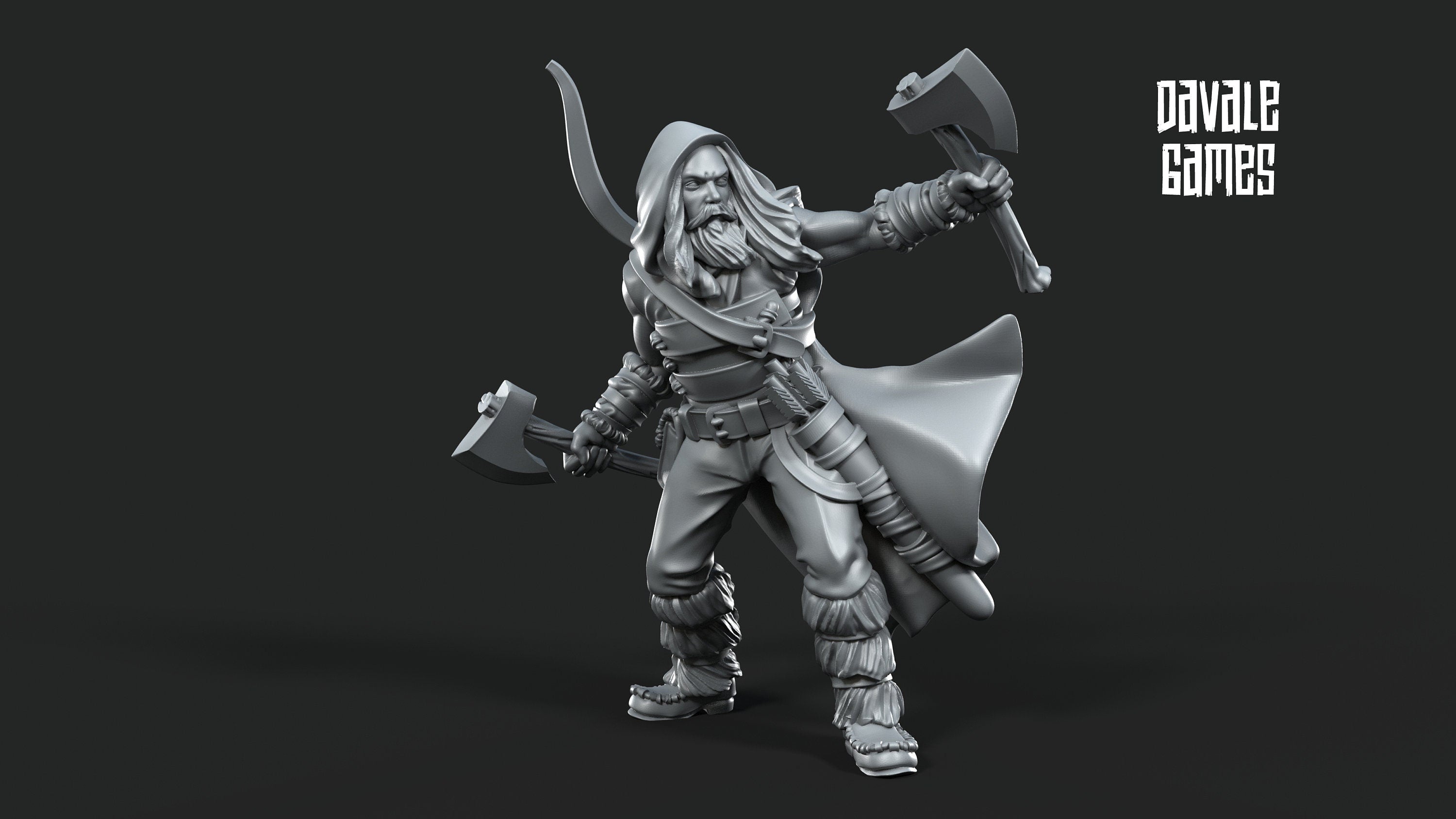 Bearings - 4x Bearmen on foot - Fantasy, davale games, for Wargames, Pathfinder, Dungeons & Dragons