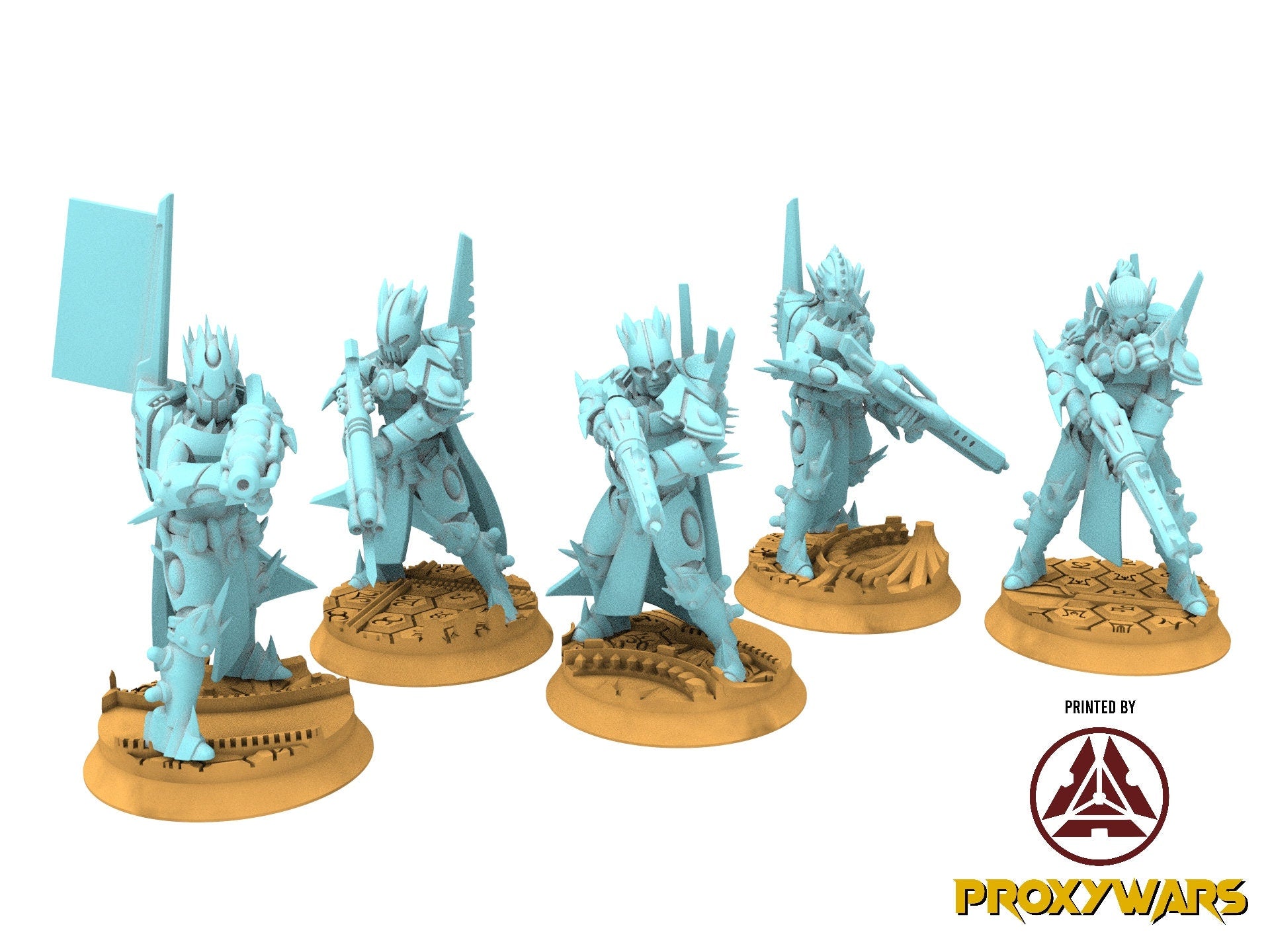 Space Elves - x2 Warrior HeavyWeapon - Tech Elves Edge Miniatures, The Cursed Dimension