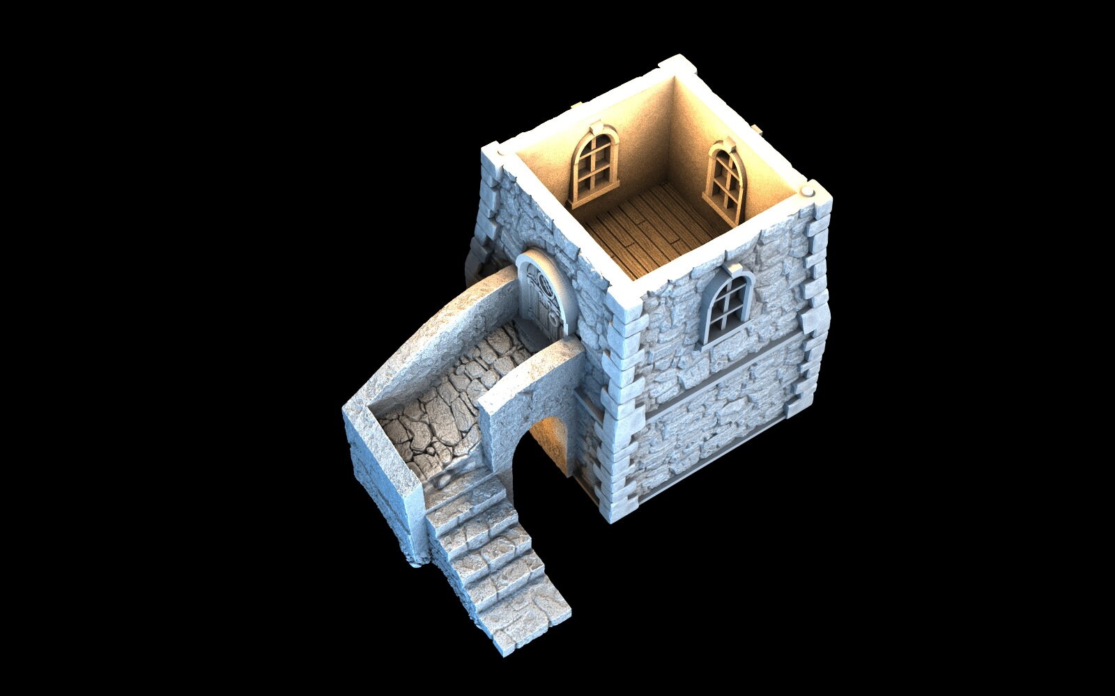 Medieval Town scenery building - Defense Tower - PLA for Oldworld, Dungeon & Dragons, Frostgrave, Age of fantasy battle skirmish wargame...
