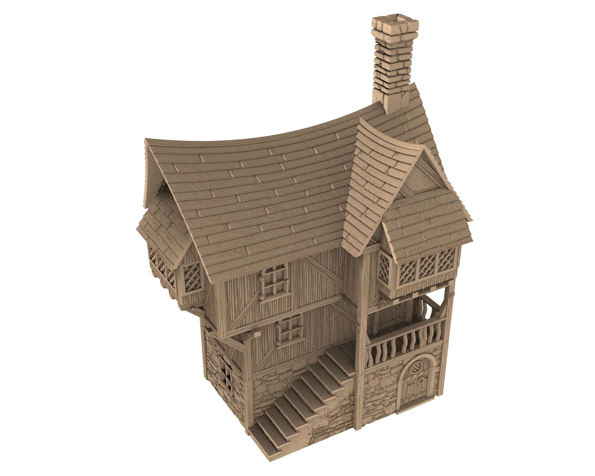 Medieval Town scenery building - Greendale House - PLA for Oldworld, Dungeon & Dragons, Frostgrave, Age of fantasy battle skirmish wargame