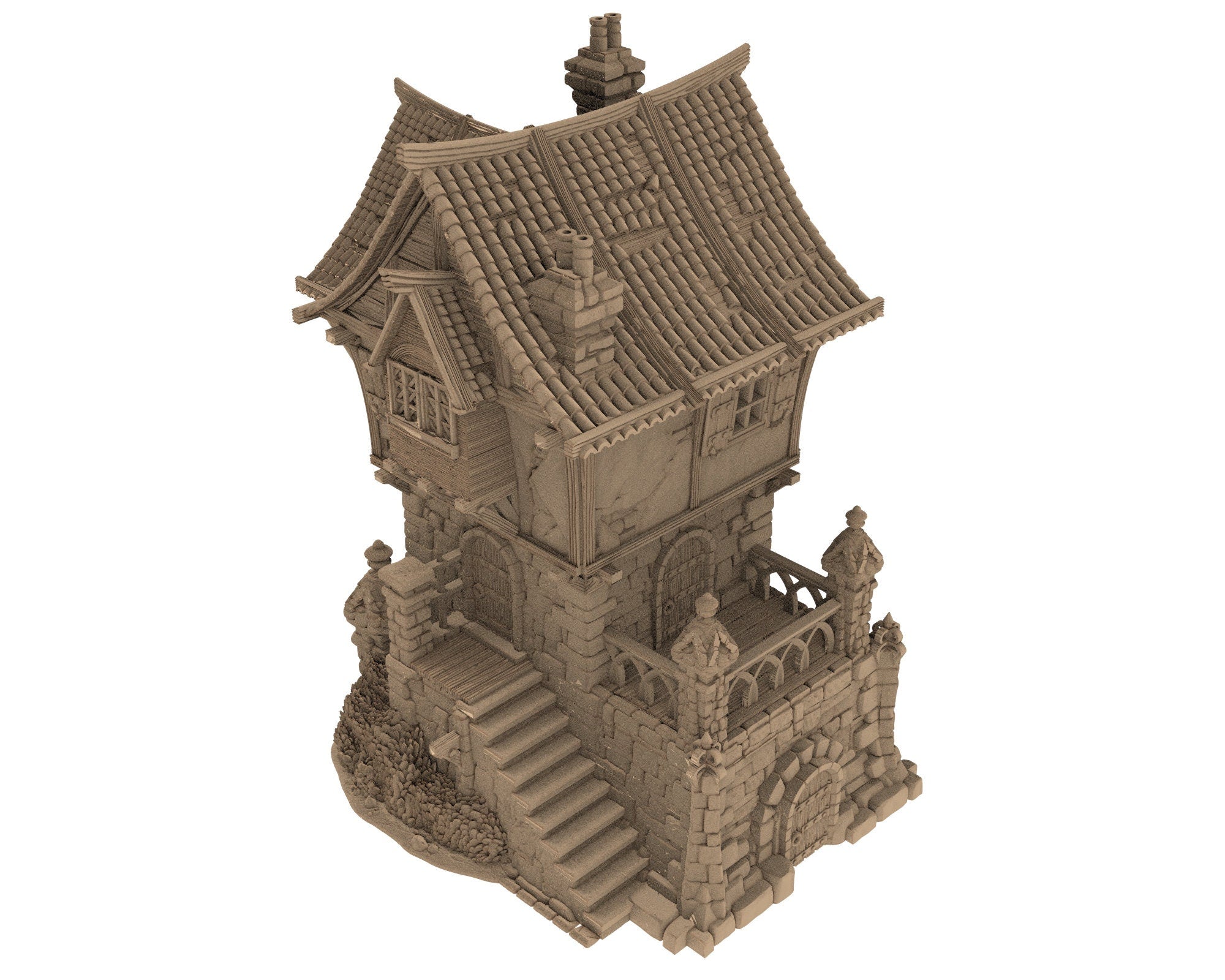 Medieval Town scenery building - Tombstone Residence - PLA for Oldworld, Dungeon & Dragons, Frostgrave, Age of fantasy battle wargame