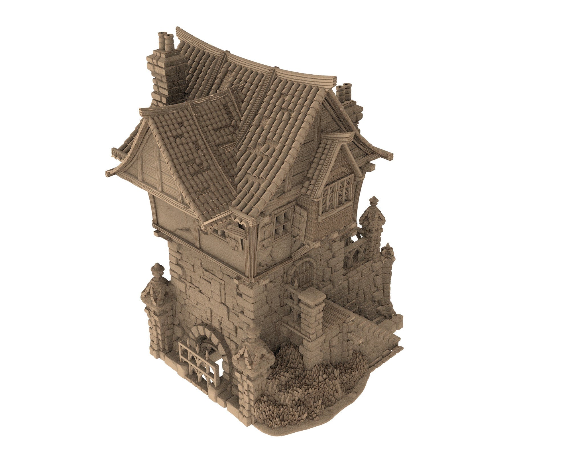 Medieval Town scenery building - Tombstone Residence - PLA for Oldworld, Dungeon & Dragons, Frostgrave, Age of fantasy battle wargame