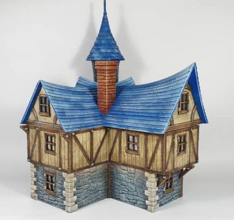 Medieval Town scenery building - Tower Top House - PLA for Oldworld, Dungeon & Dragons, Frostgrave, Age of fantasy battle skirmish wargame