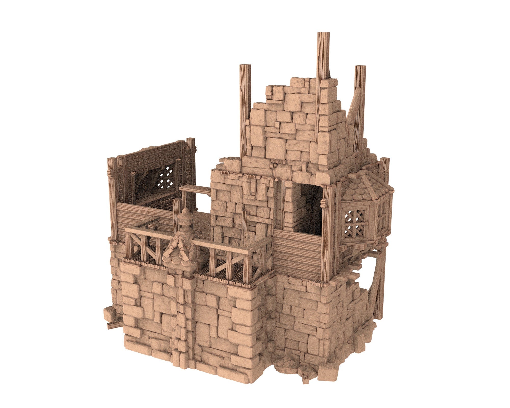 Medieval Town scenery building - House Ruin I - PLA for Oldworld, Dungeon & Dragons, Frostgrave, Age of fantasy battle skirmish wargame