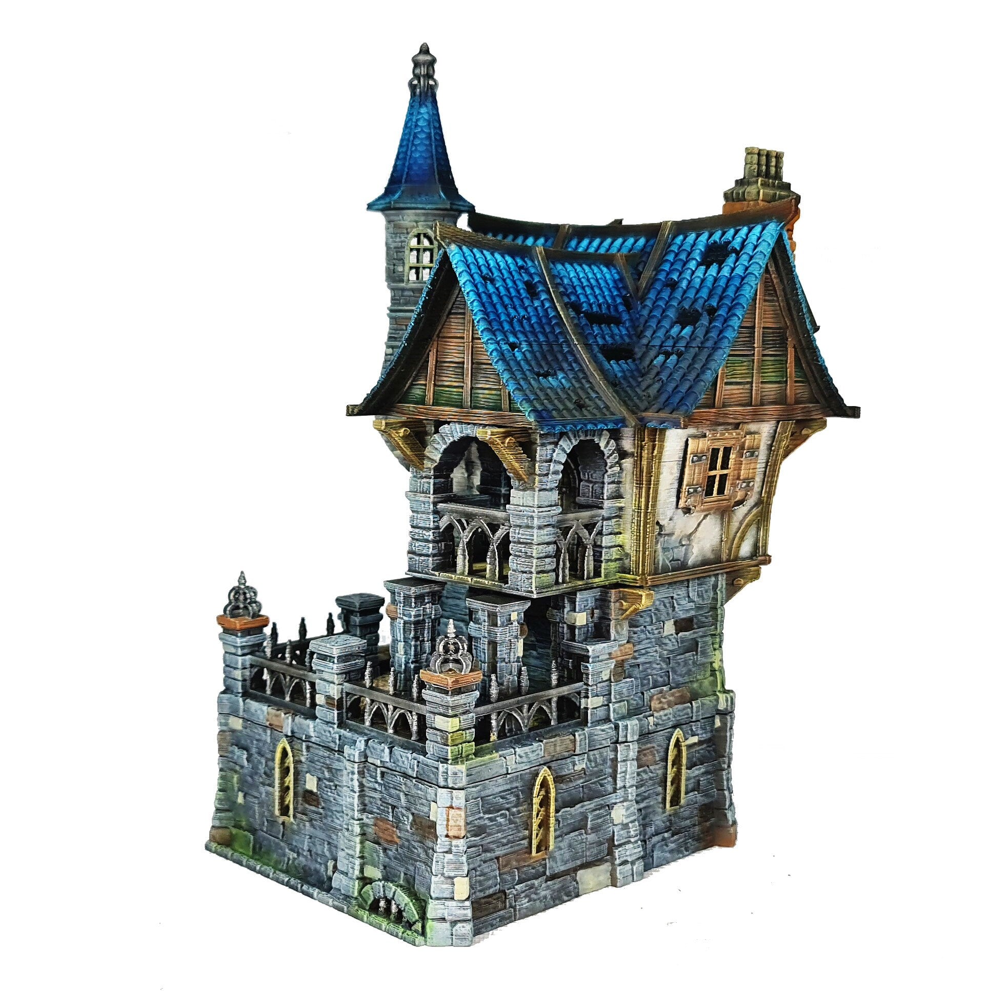 Medieval Town scenery building - Bell Tower Farm - PLA for Oldworld, Dungeon & Dragons, Frostgrave, Age of fantasy battle skirmish wargame