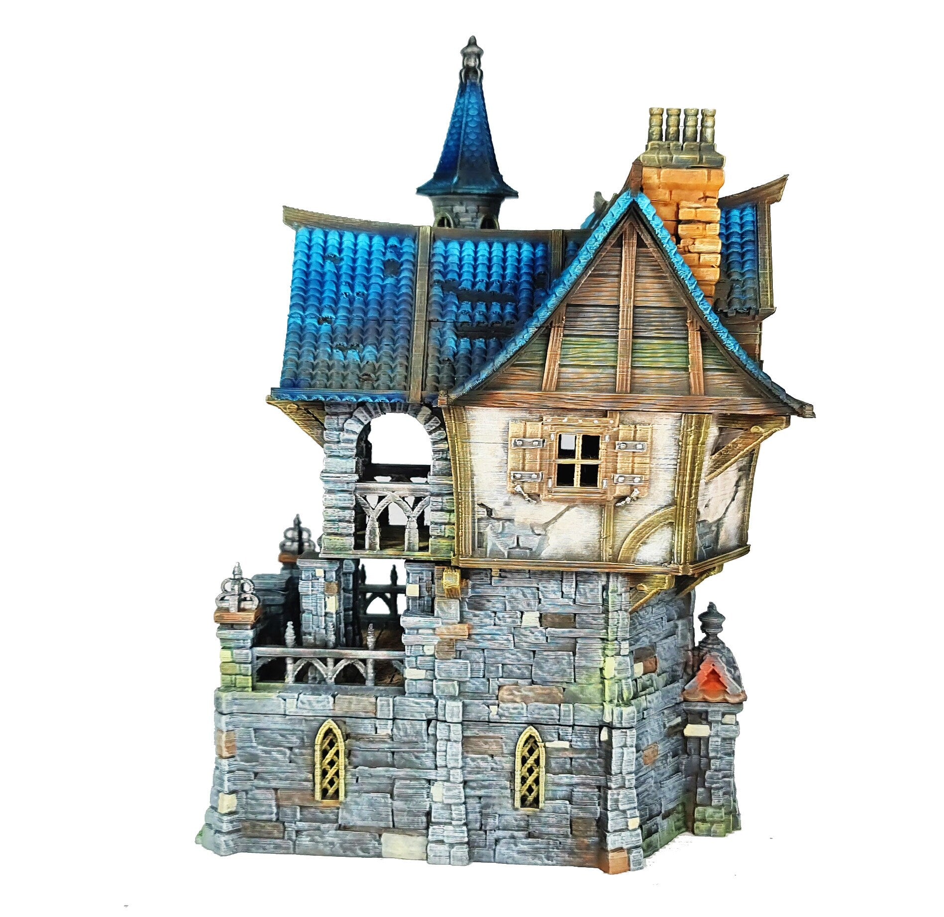 Medieval Town scenery building - Bell Tower Farm - PLA for Oldworld, Dungeon & Dragons, Frostgrave, Age of fantasy battle skirmish wargame