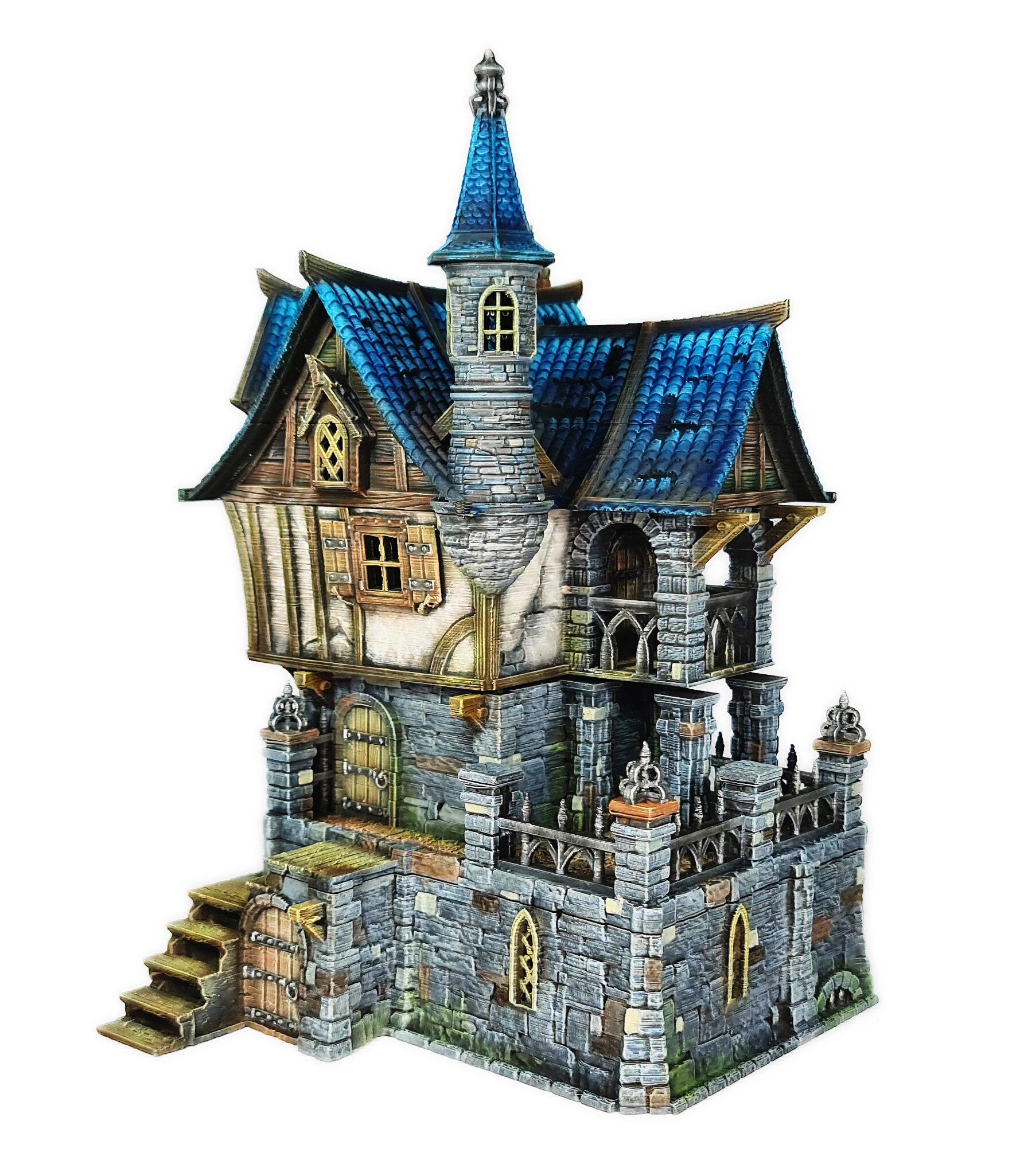 Medieval Town scenery building - Bell Tower Farm - PLA for Oldworld, Dungeon & Dragons, Frostgrave, Age of fantasy battle skirmish wargame