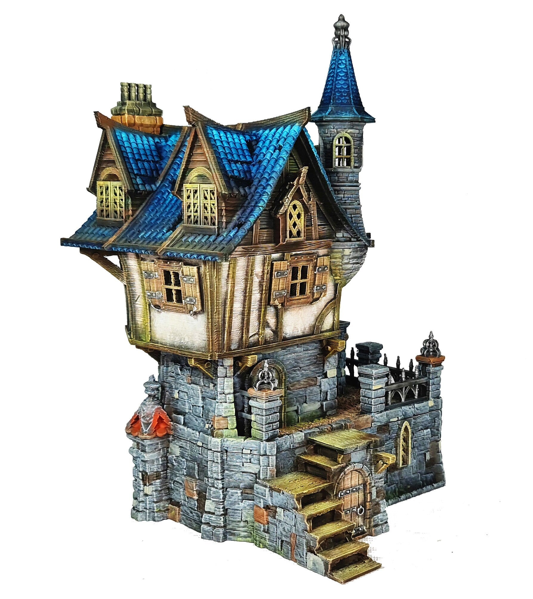 Medieval Town scenery building - Bell Tower Farm - PLA for Oldworld, Dungeon & Dragons, Frostgrave, Age of fantasy battle skirmish wargame