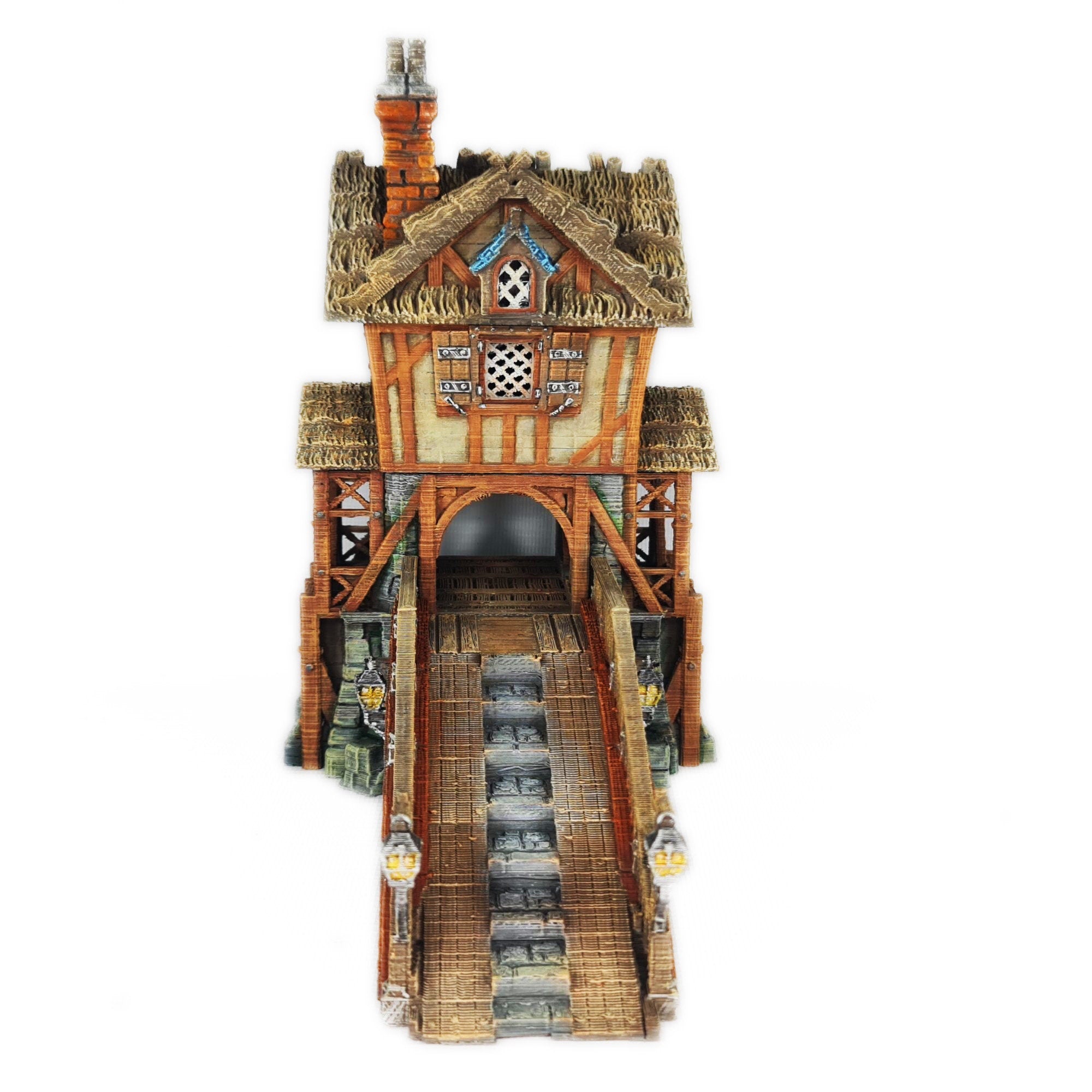 Medieval Town scenery building - Toll bridge - PLA for Oldworld, Dungeon & Dragons, Frostgrave, Age of fantasy battle skirmish wargame