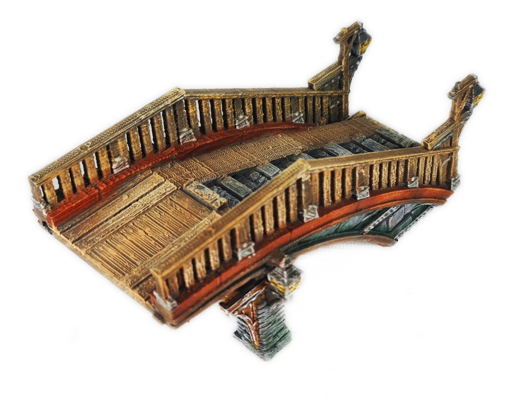 Medieval Town scenery building - Long bridge - PLA for Oldworld, Dungeon & Dragons, Frostgrave, Age of fantasy battle skirmish wargame