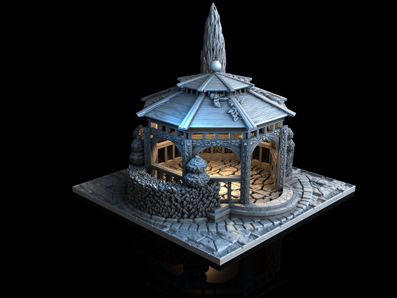 Medieval Town scenery building - Gazebo - PLA for Oldworld, Dungeon & Dragons, Frostgrave, Age of fantasy battle skirmish wargame