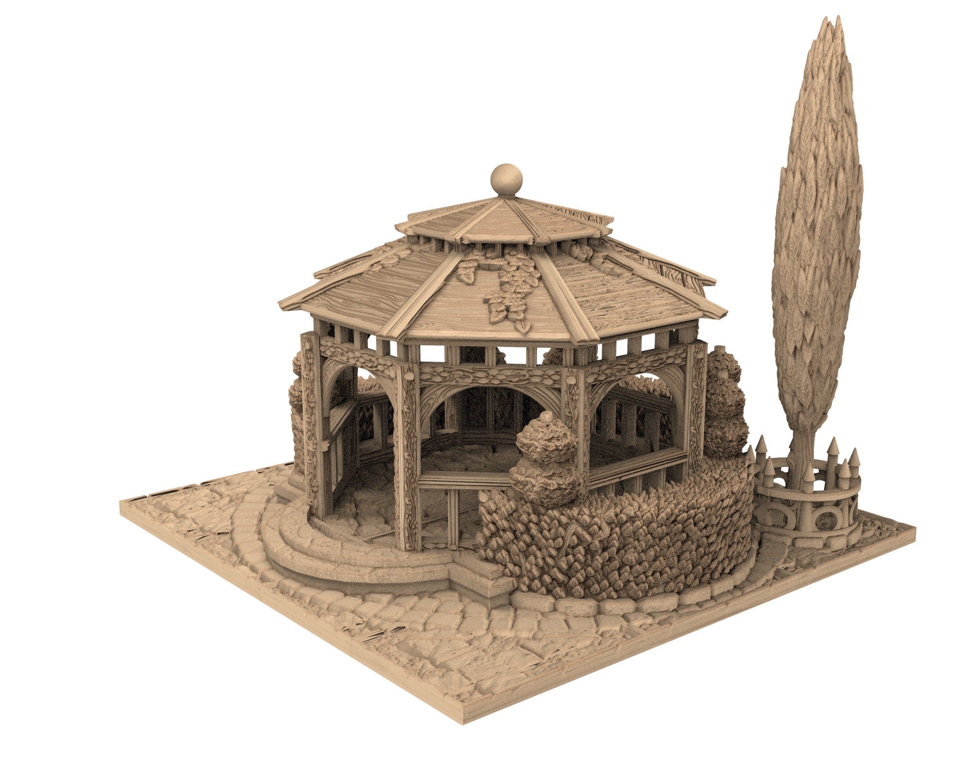 Medieval Town scenery building - Gazebo - PLA for Oldworld, Dungeon & Dragons, Frostgrave, Age of fantasy battle skirmish wargame