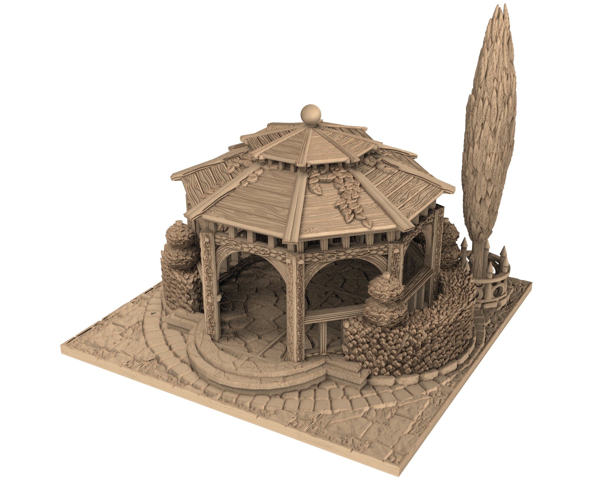 Medieval Town scenery building - Gazebo - PLA for Oldworld, Dungeon & Dragons, Frostgrave, Age of fantasy battle skirmish wargame