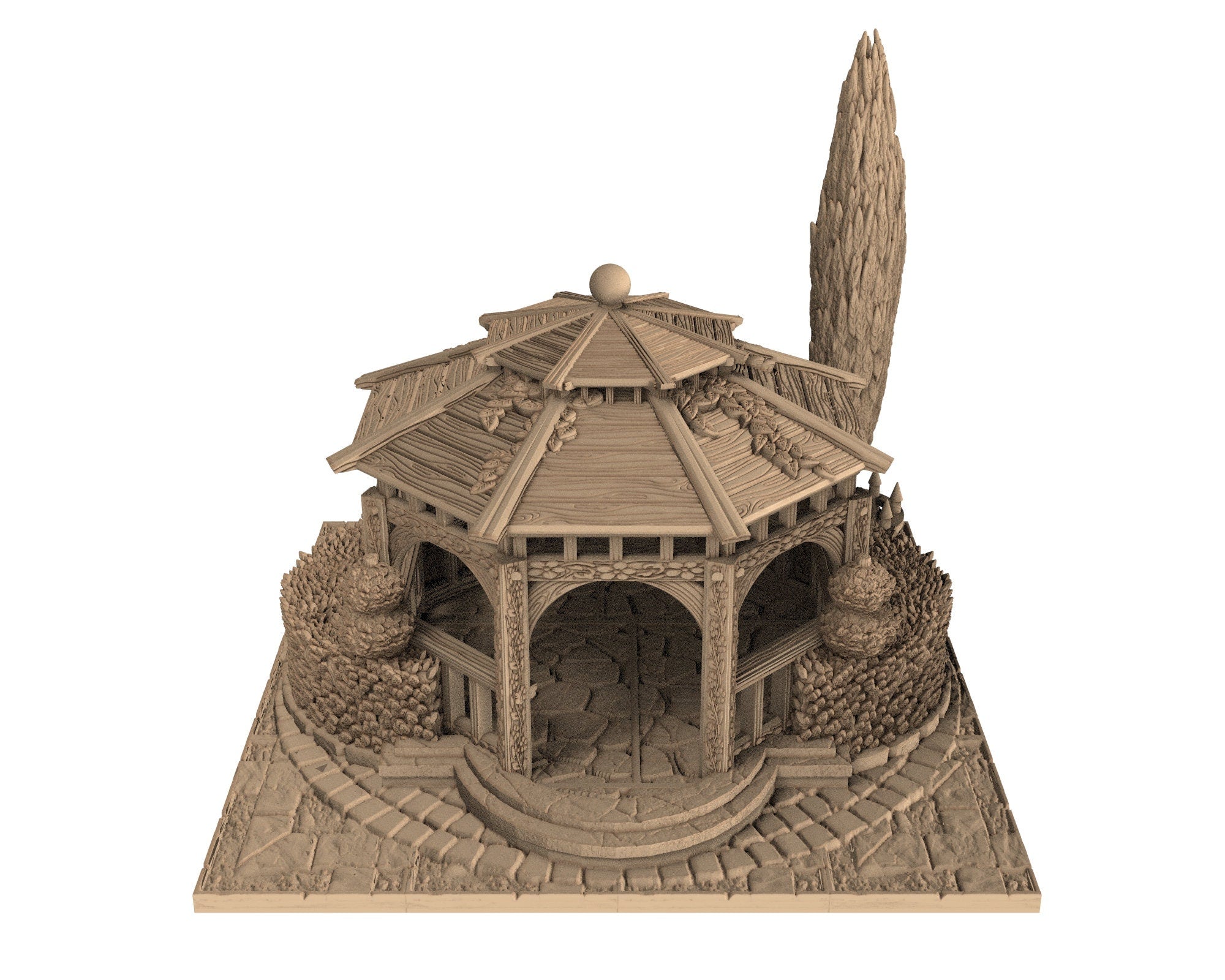 Medieval Town scenery building - Gazebo - PLA for Oldworld, Dungeon & Dragons, Frostgrave, Age of fantasy battle skirmish wargame