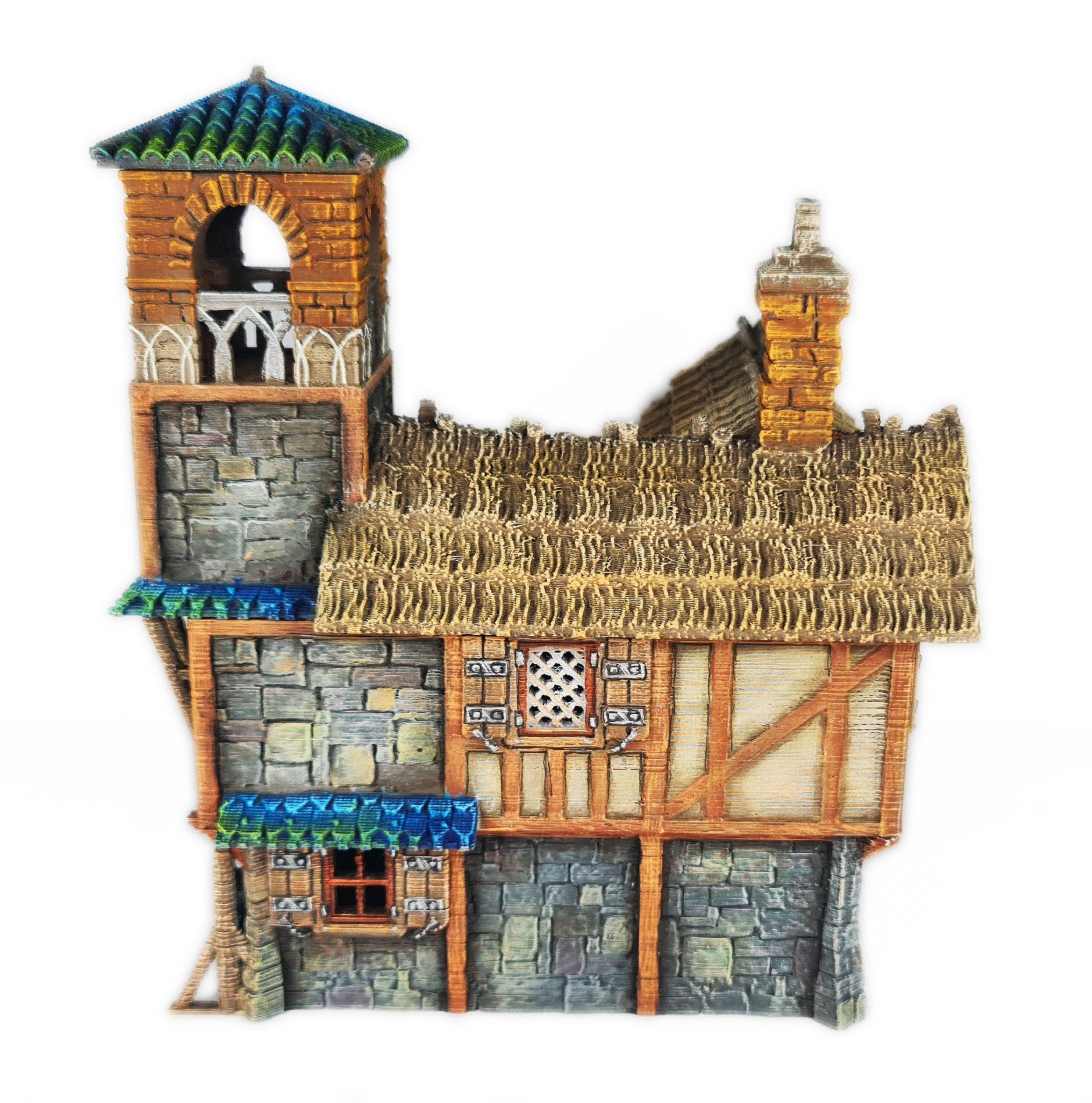 Medieval Town scenery building - Bell Tower Farm - PLA for Oldworld, Dungeon & Dragons, Frostgrave, Age of fantasy battle skirmish wargame