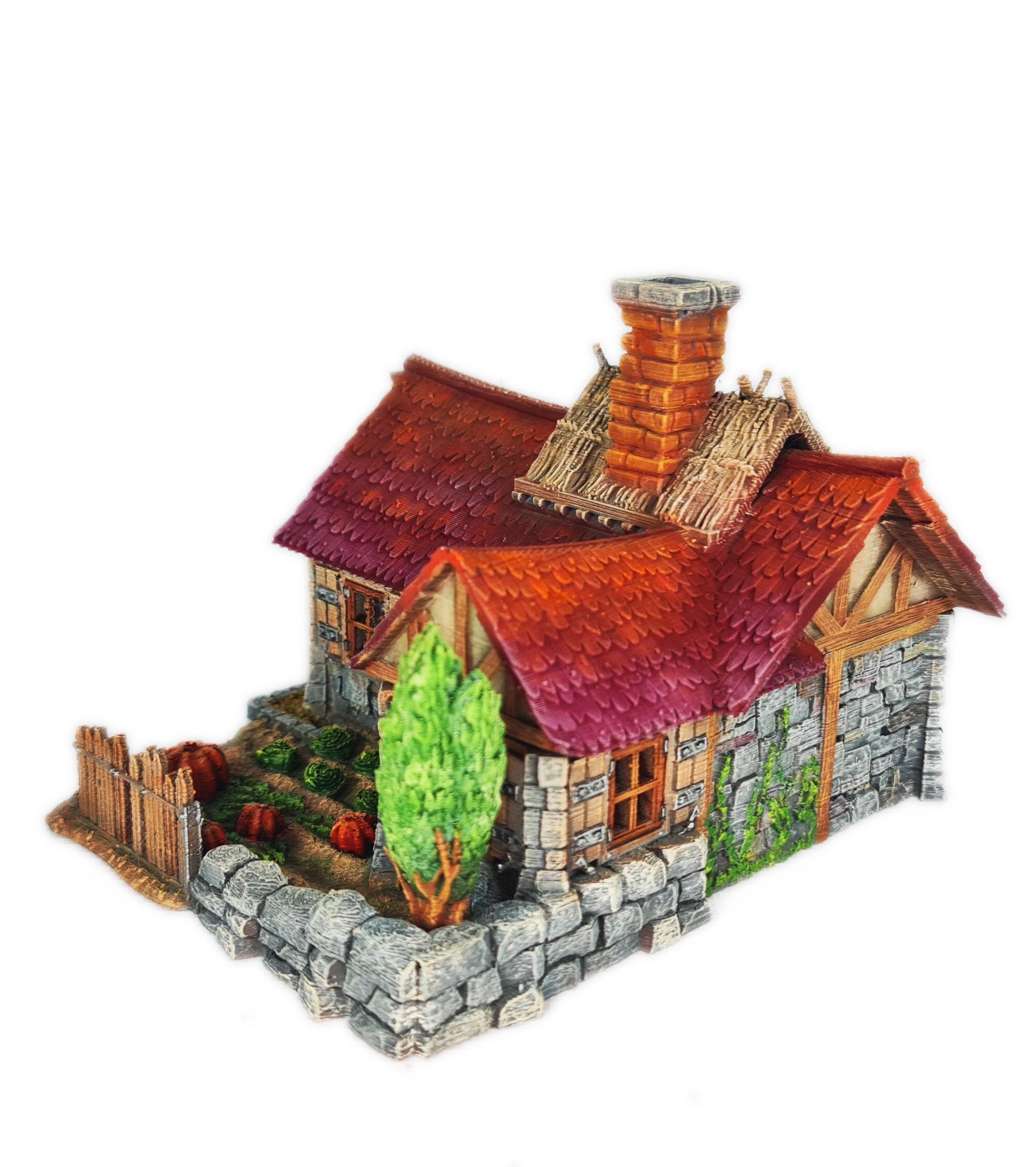 Medieval Town scenery building - Pumpkin Cottage - PLA for Oldworld, Dungeon & Dragons, Frostgrave, Age of fantasy battle skirmish wargame