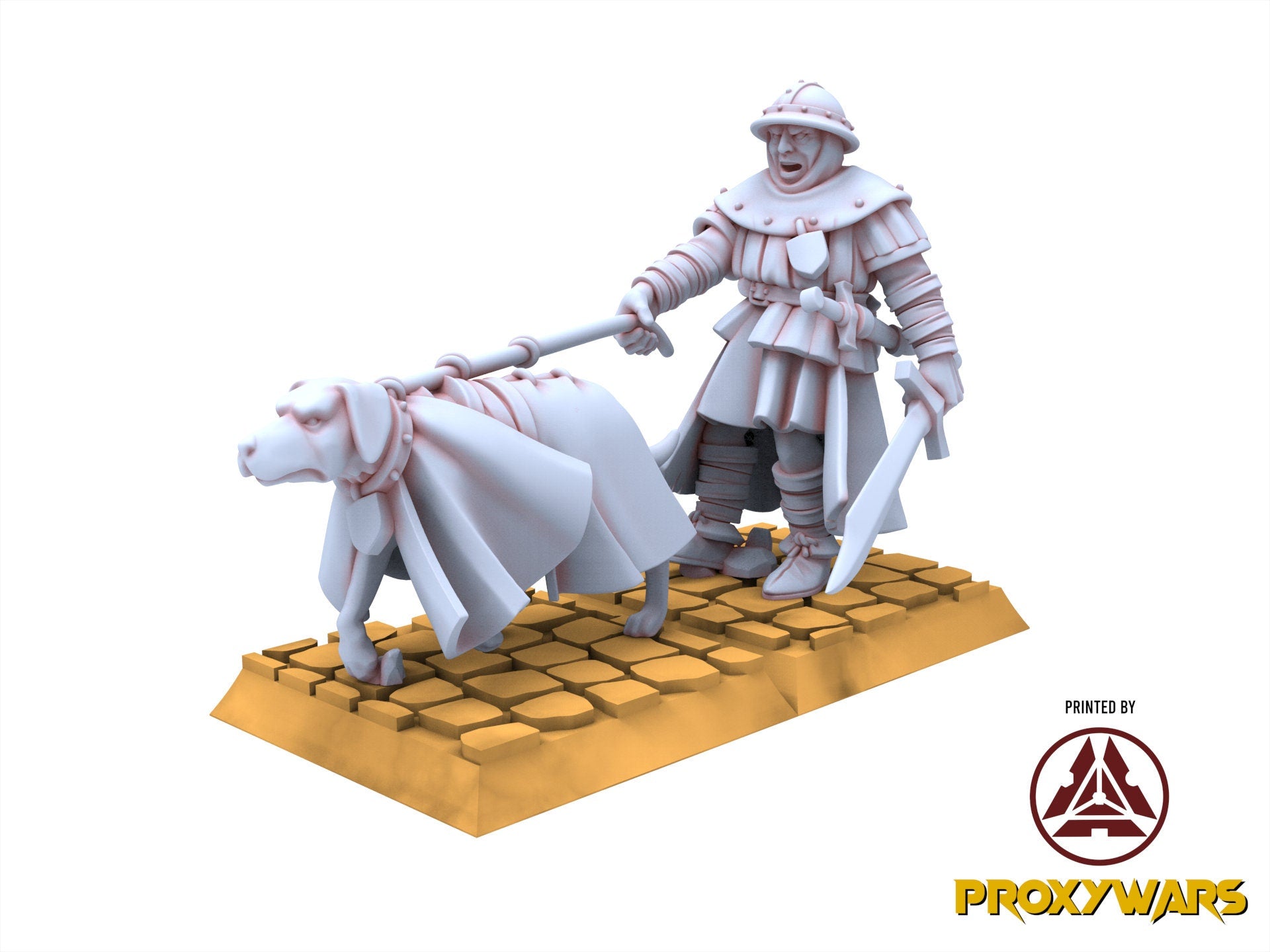 Arthurian Knights - Gallia Man at Arm with Hunting Dog, for Oldhammer, king of wars, 9th age, Highlands Miniatures