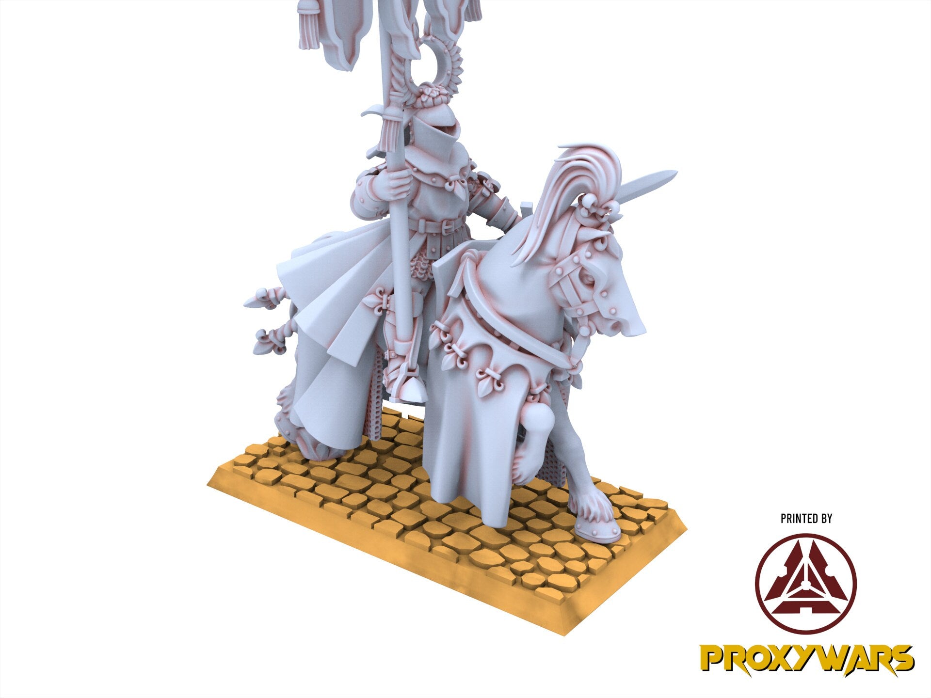 Arthurian Knights - Gallia Battle Standard Bearers, for Oldhammer, king of wars, 9th age, Highlands Miniatures