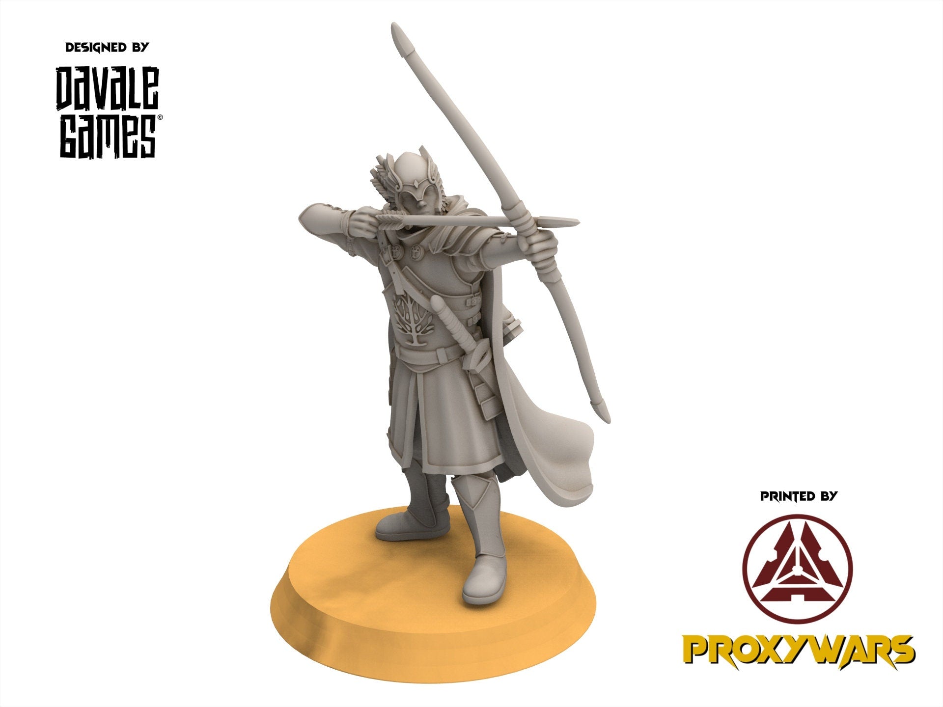 Ornor - x3 Grey Castle Guard with Long Bows, Protectors of the Shire, Dune Din, Merbury, Bowmen, Scouts miniatures for wargame D&D, Lotr...