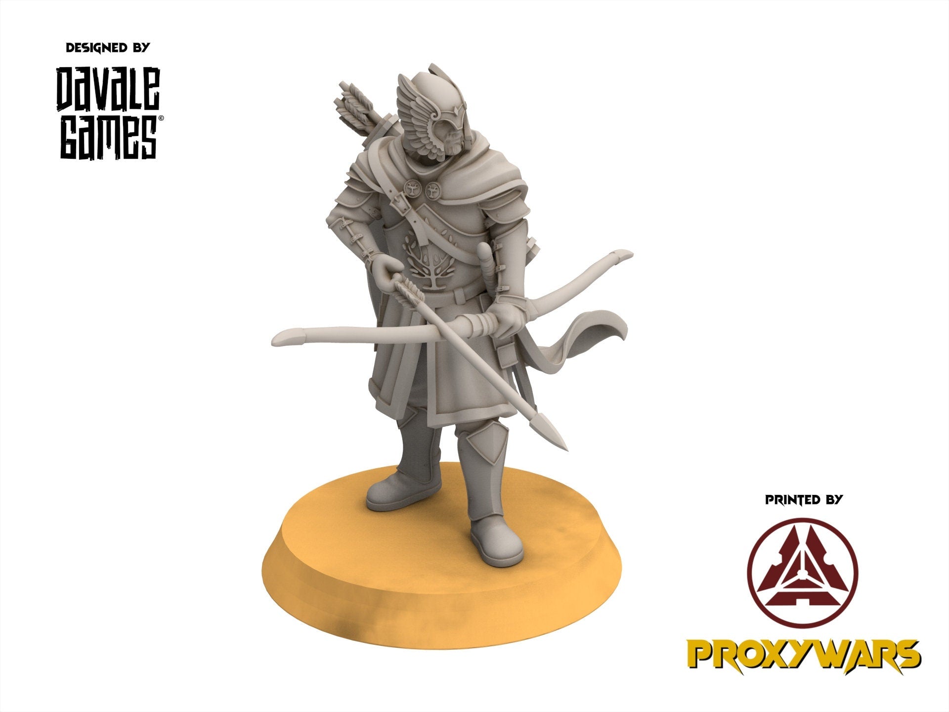 Ornor - x3 Grey Castle Guard with Long Bows, Protectors of the Shire, Dune Din, Merbury, Bowmen, Scouts miniatures for wargame D&D, Lotr...