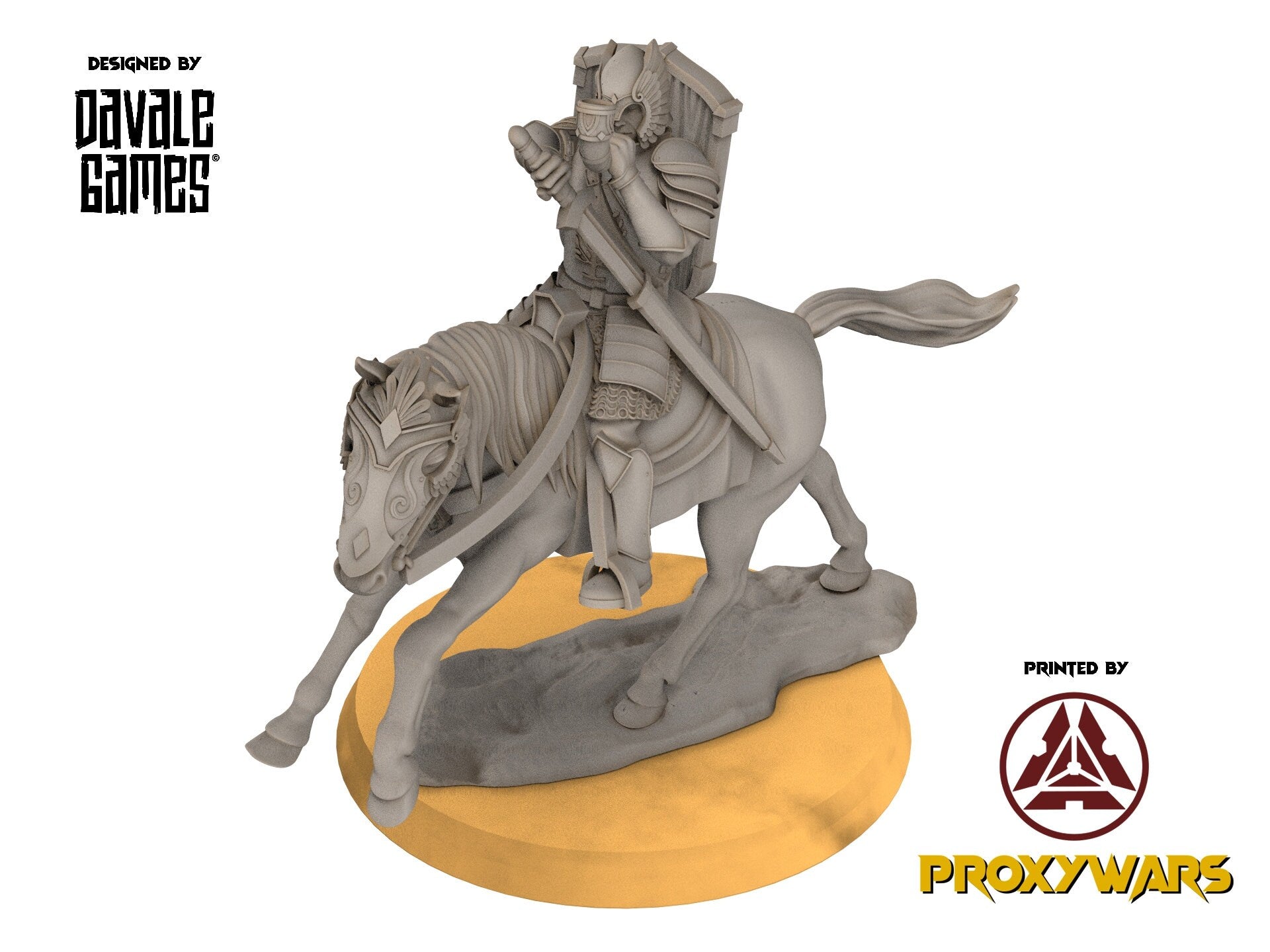 Ornor - Grey Castle Horn Mounted and foot, Banner Protectors of the shire, miniatures for wargame D&D, Lotr...