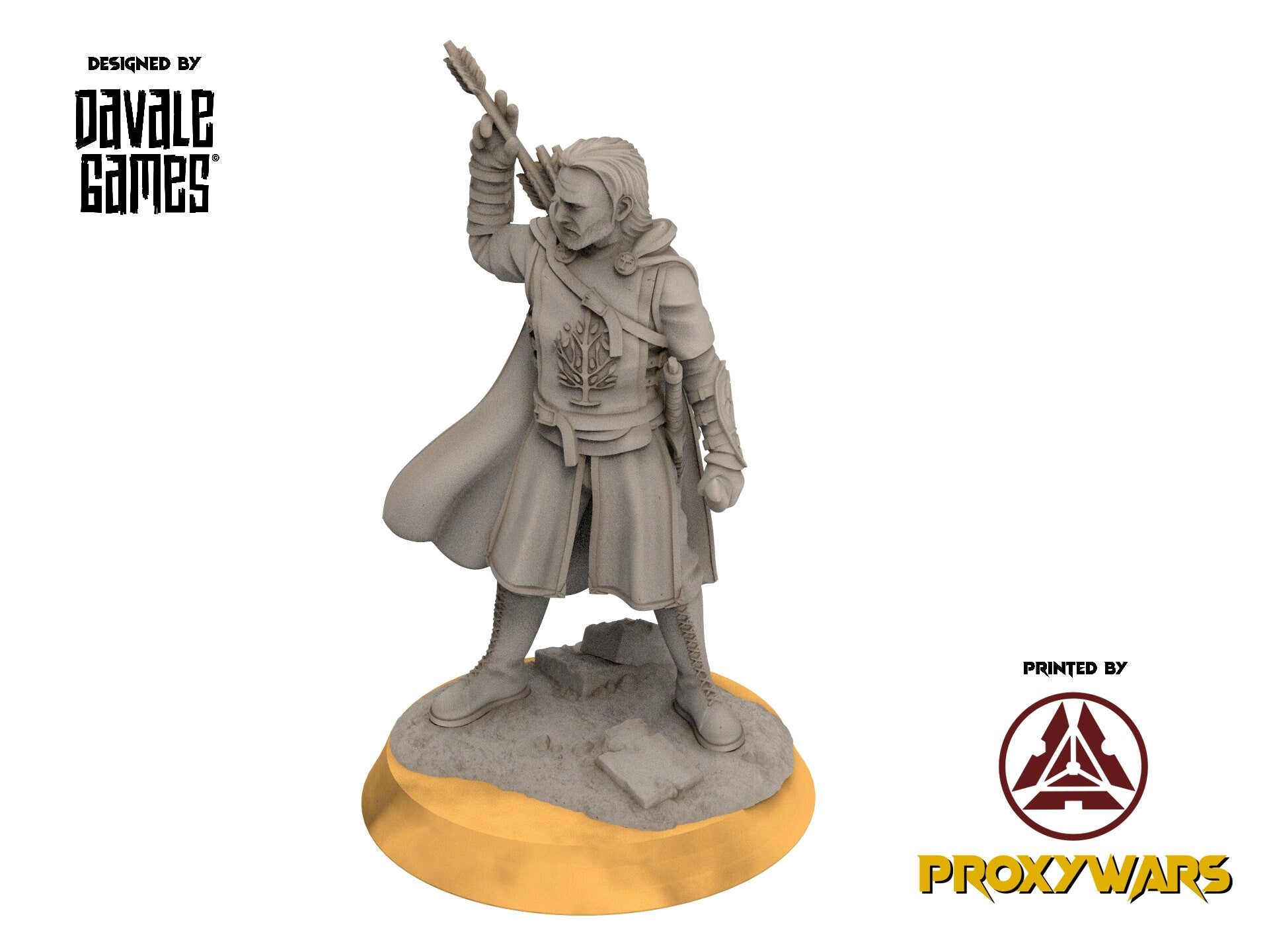 Gandor - Grey Castle Damord, Captain of Rangers, Banner Protectors of the shire, miniatures for wargame D&D, Lotr...