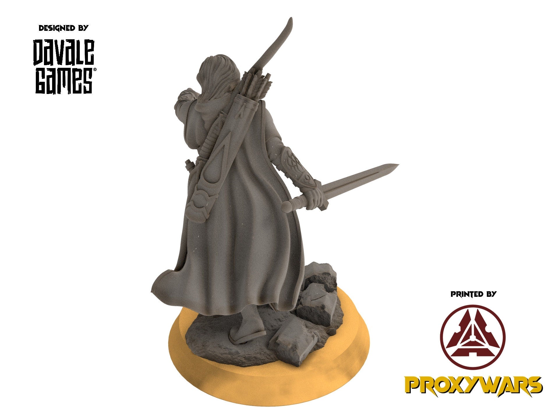 Gandor - Grey Castle Madir, Captain of Rangers, Banner Protectors of the shire, miniatures for wargame D&D, Lotr...