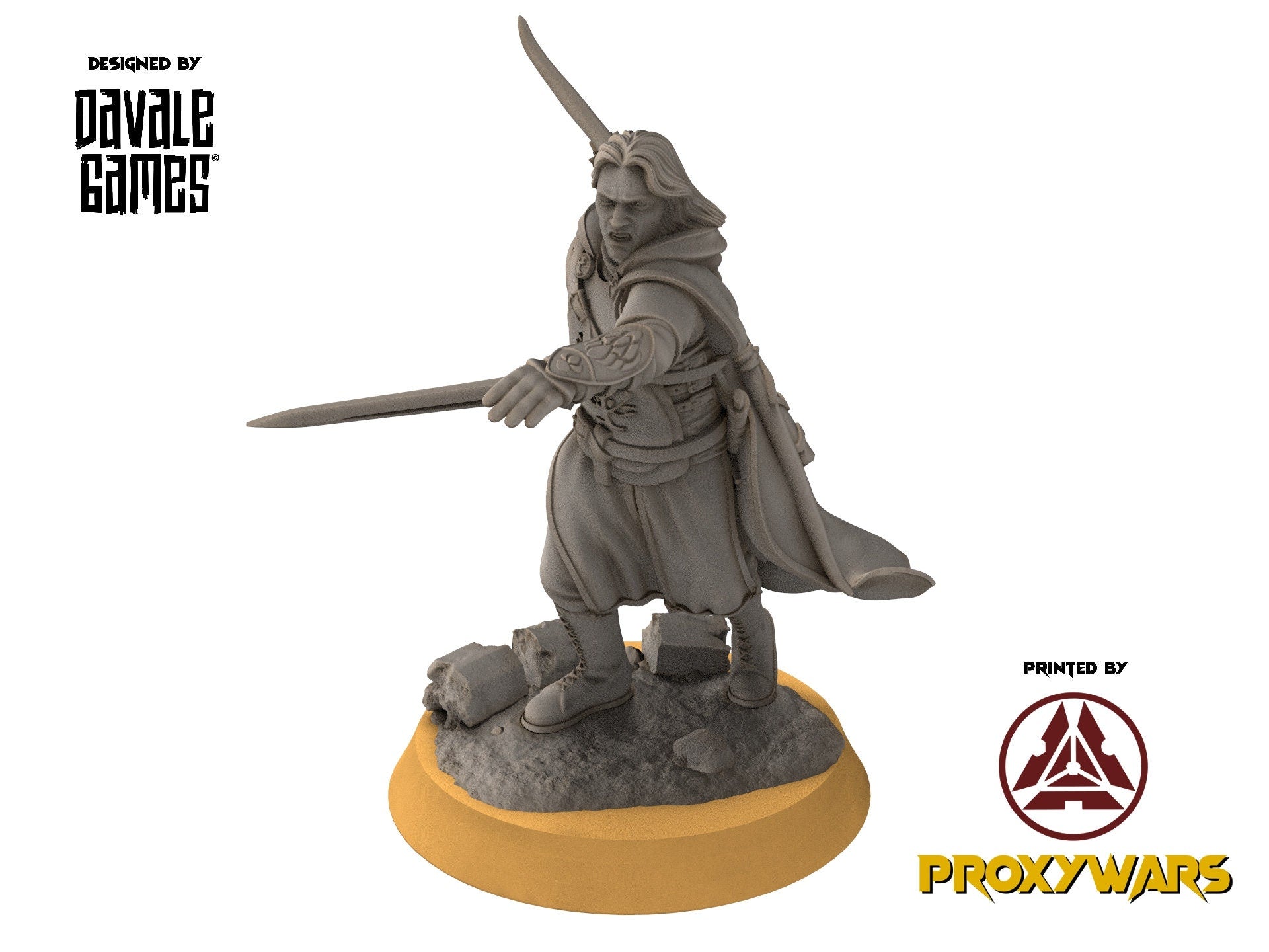 Gandor - Grey Castle Madir, Captain of Rangers, Banner Protectors of the shire, miniatures for wargame D&D, Lotr...