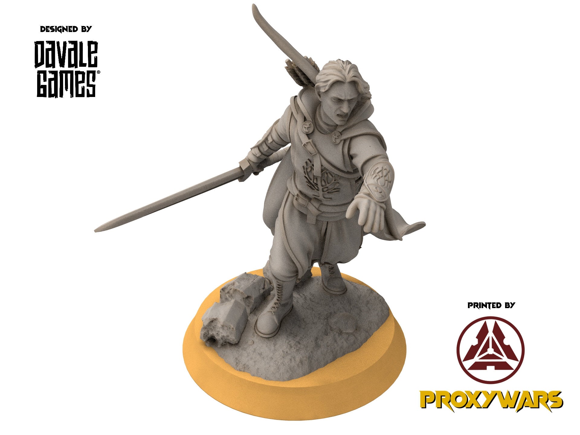 Gandor - Grey Castle Madir, Captain of Rangers, Banner Protectors of the shire, miniatures for wargame D&D, Lotr...